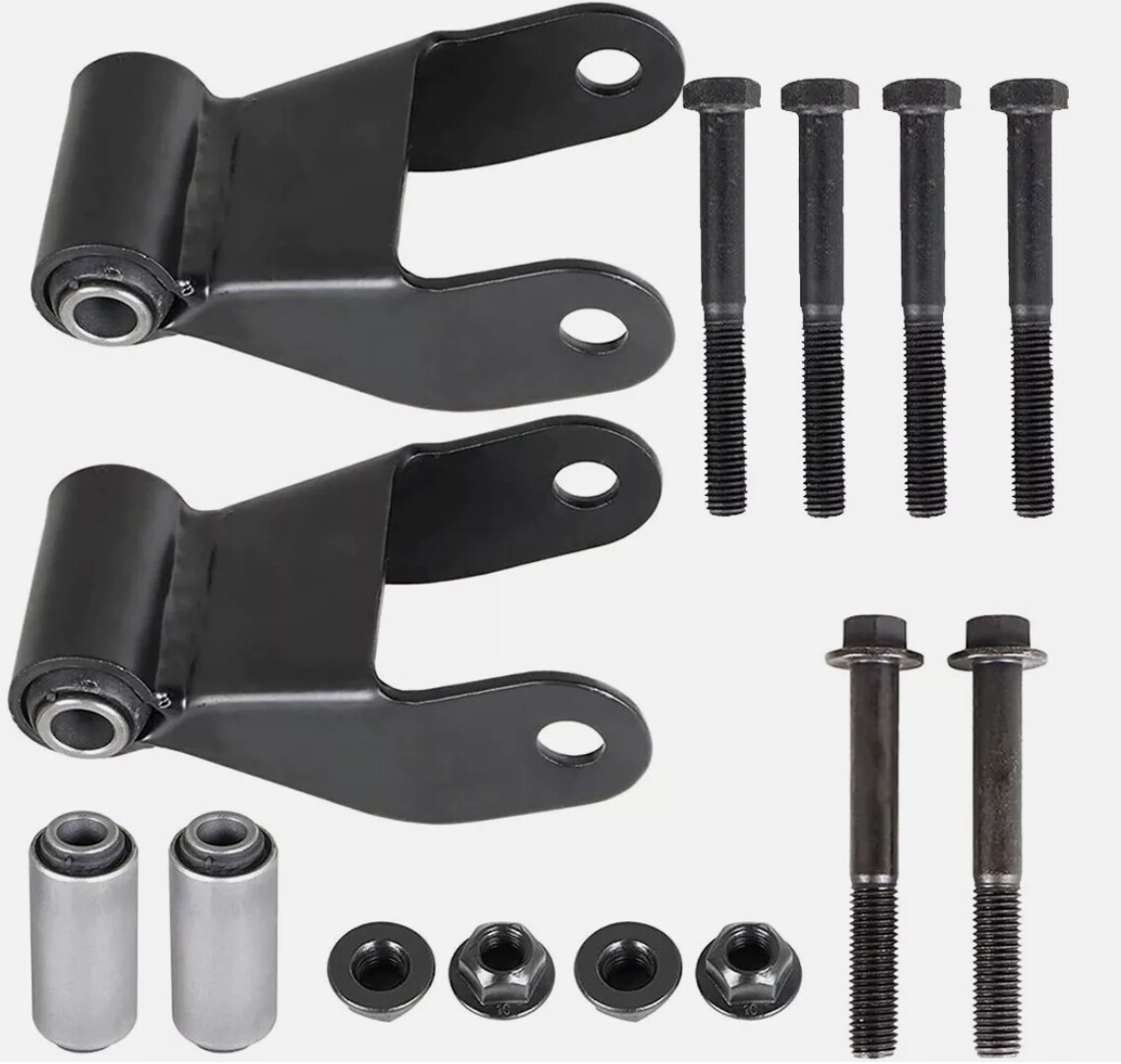 Rear Leaf Spring Hanger Bracket & Shackle Kit For Chevy Silverado GMC Sierra