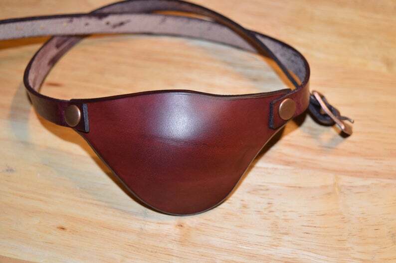 Leather eye patch for adults - adjustable with buckle - good for permanent use