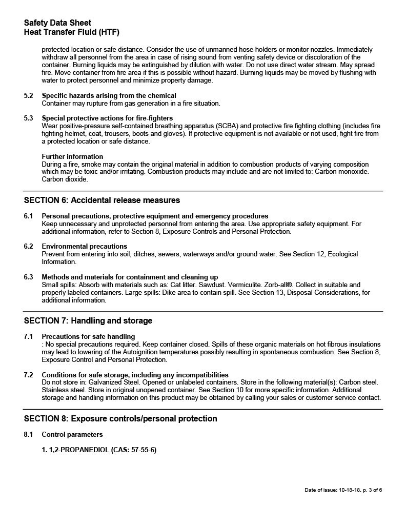 PROPYLENE GLYCOL FOR CHILLERS - 5 gallon