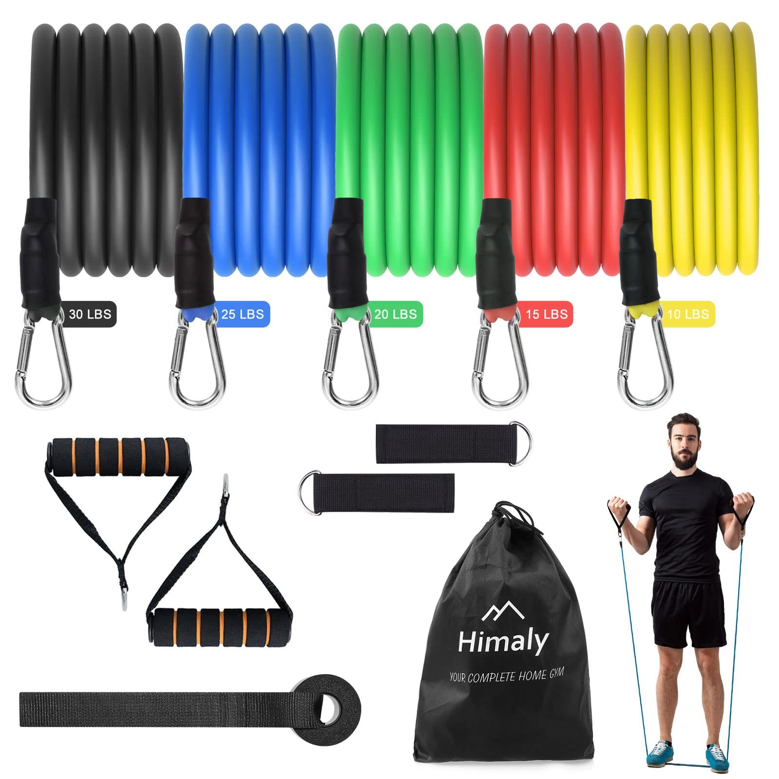 Resistance Bands Set, Exercise Bands Workout Bands with Handles, Door Anchor,...