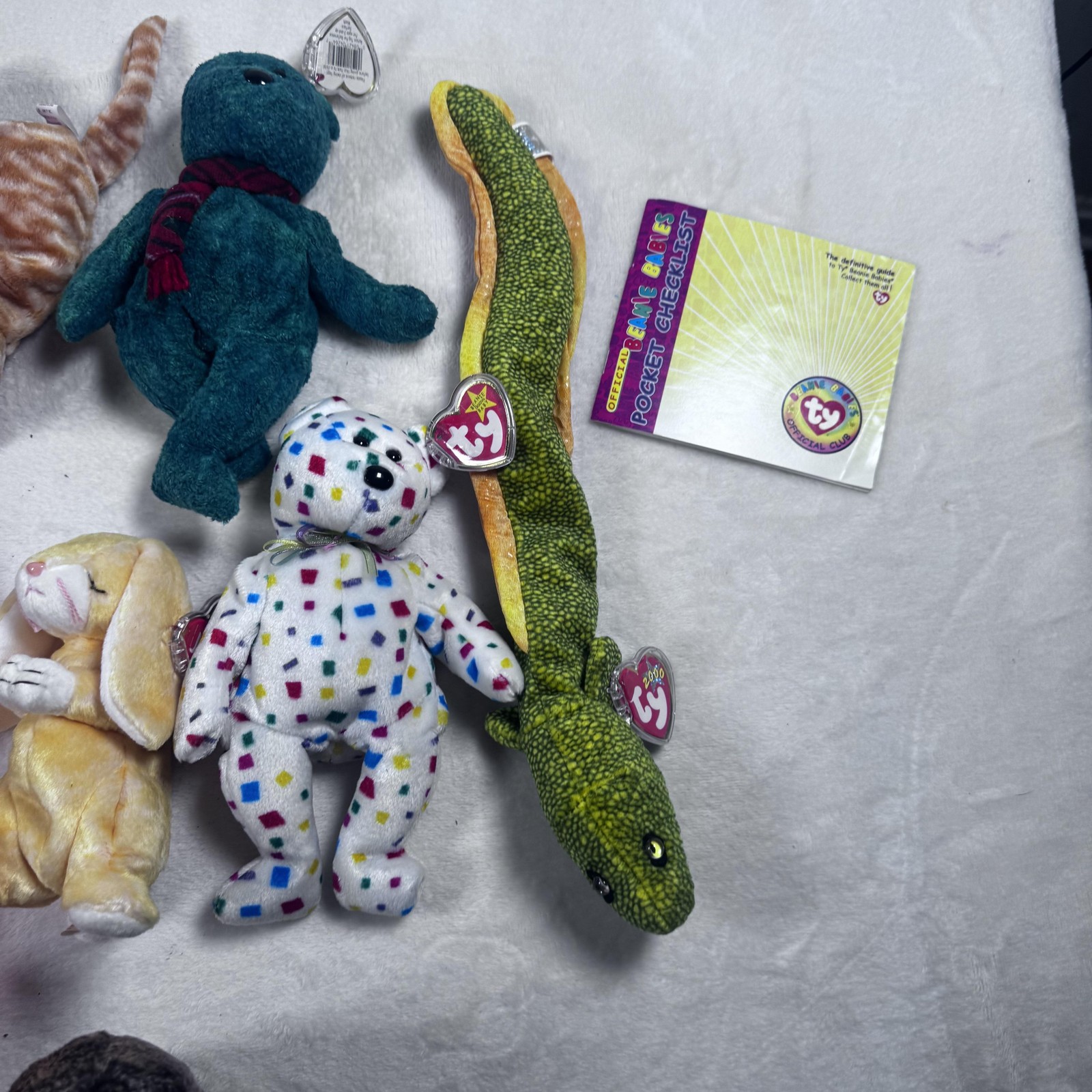 Ty Beanie Babies Lot 13 Plush Animals Bears Dog Cat Turtle Lion Snake Tags Set