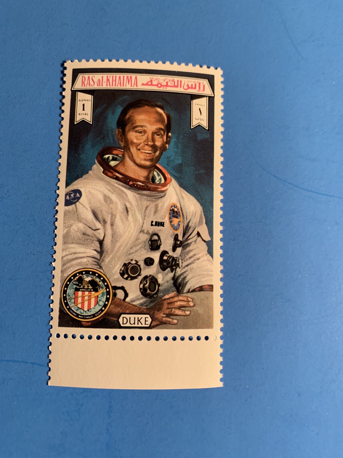 SET OF 6 Ras Al Khaima SPACE STAMPS AIRMAIL Moon Lunar Kennedy Apollo