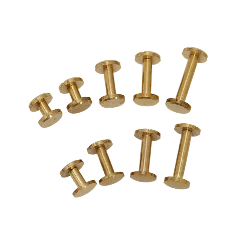 10/20/50Pcs Stud Bind Rivet Brass For Leather Belt Wallet Chicago Screw Nail
