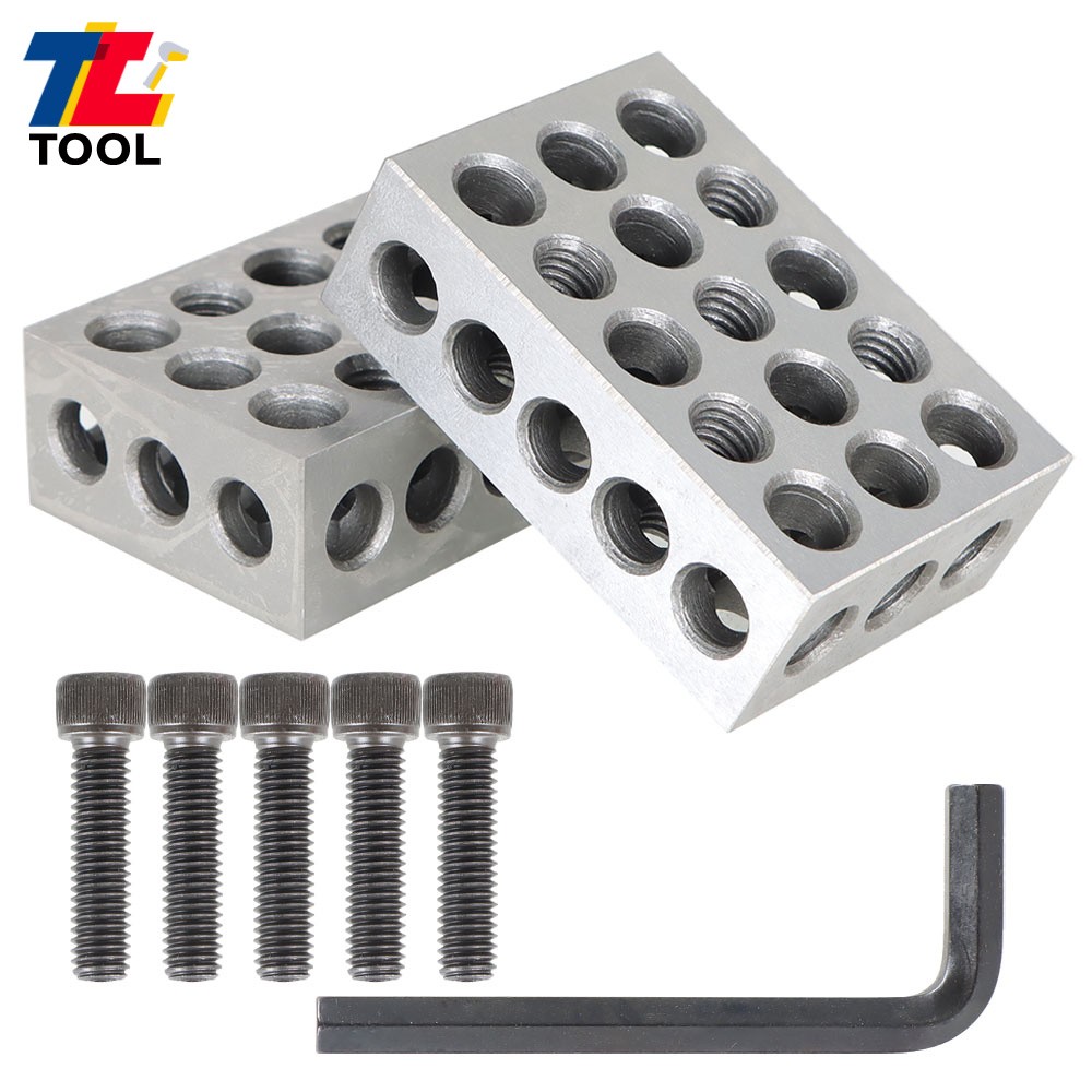 MATCHED PAIRS .0001" PRECISION 1-2-3 123 BLOCK SET With Screws HEX KEY 23 HOLES