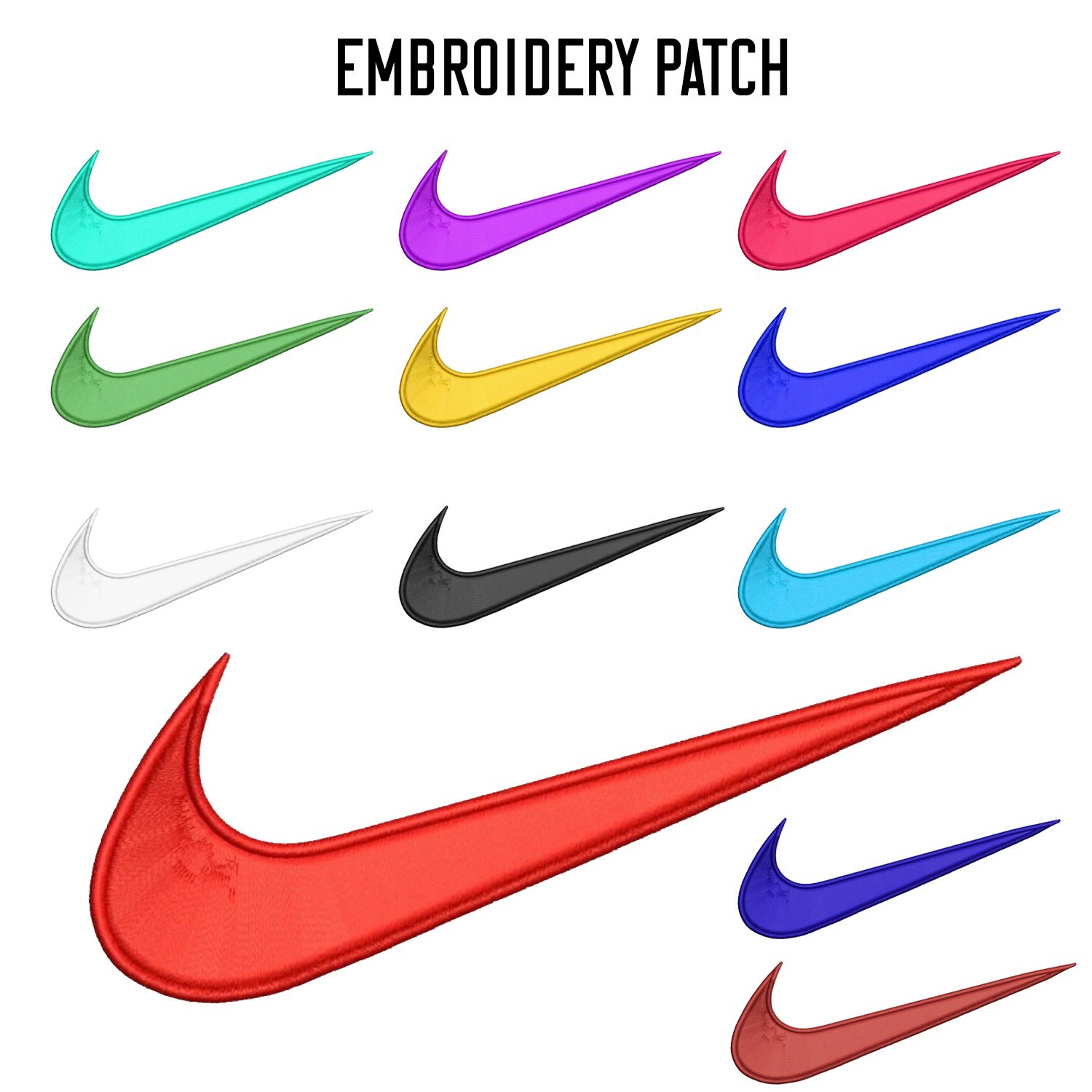 SWOOSH Logo Patch 2.25" Embroidered Iron/Sew-on Badge for Jackets, Hats,Bags