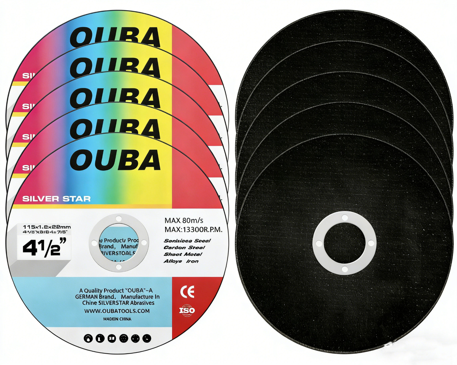 10 Pack Cut Off Wheels 4-1/2" Metal & Stainless Steel Angle Grinder Cutting Disc