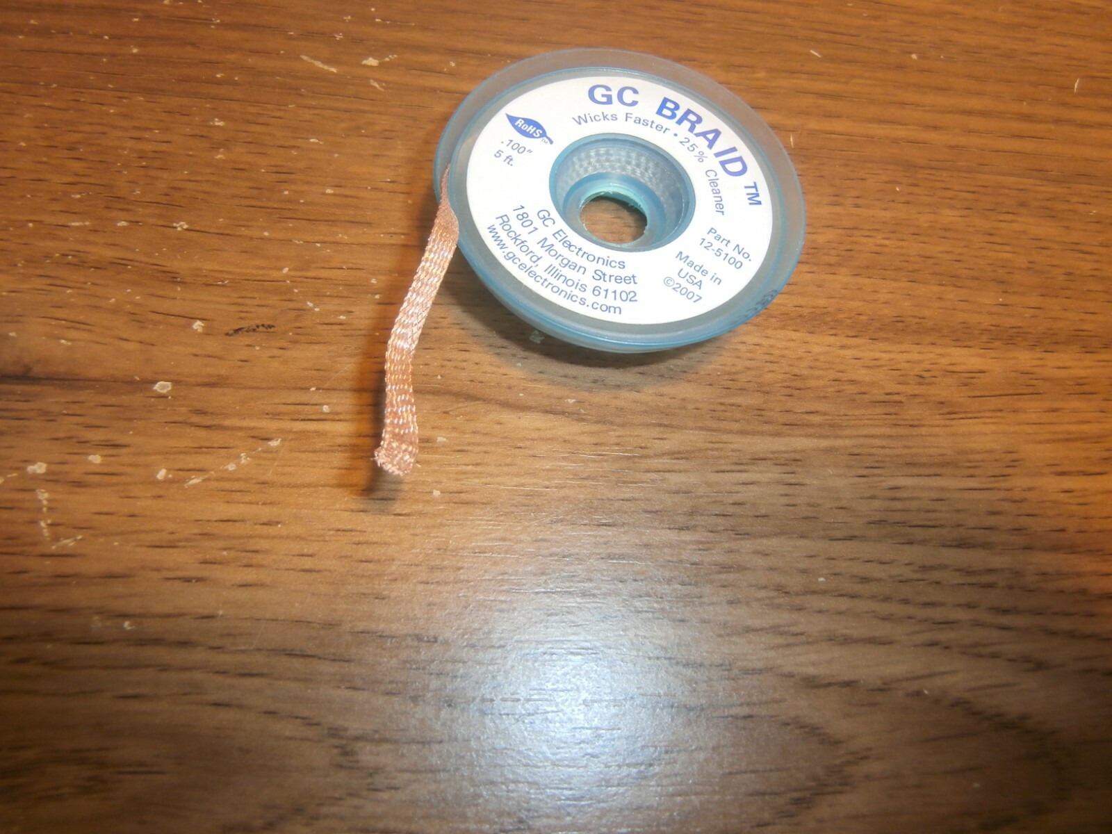 GC ELECTRONICS DE-SOLDER BRAID 12-5100 USA MADE 5FT .100",NEW