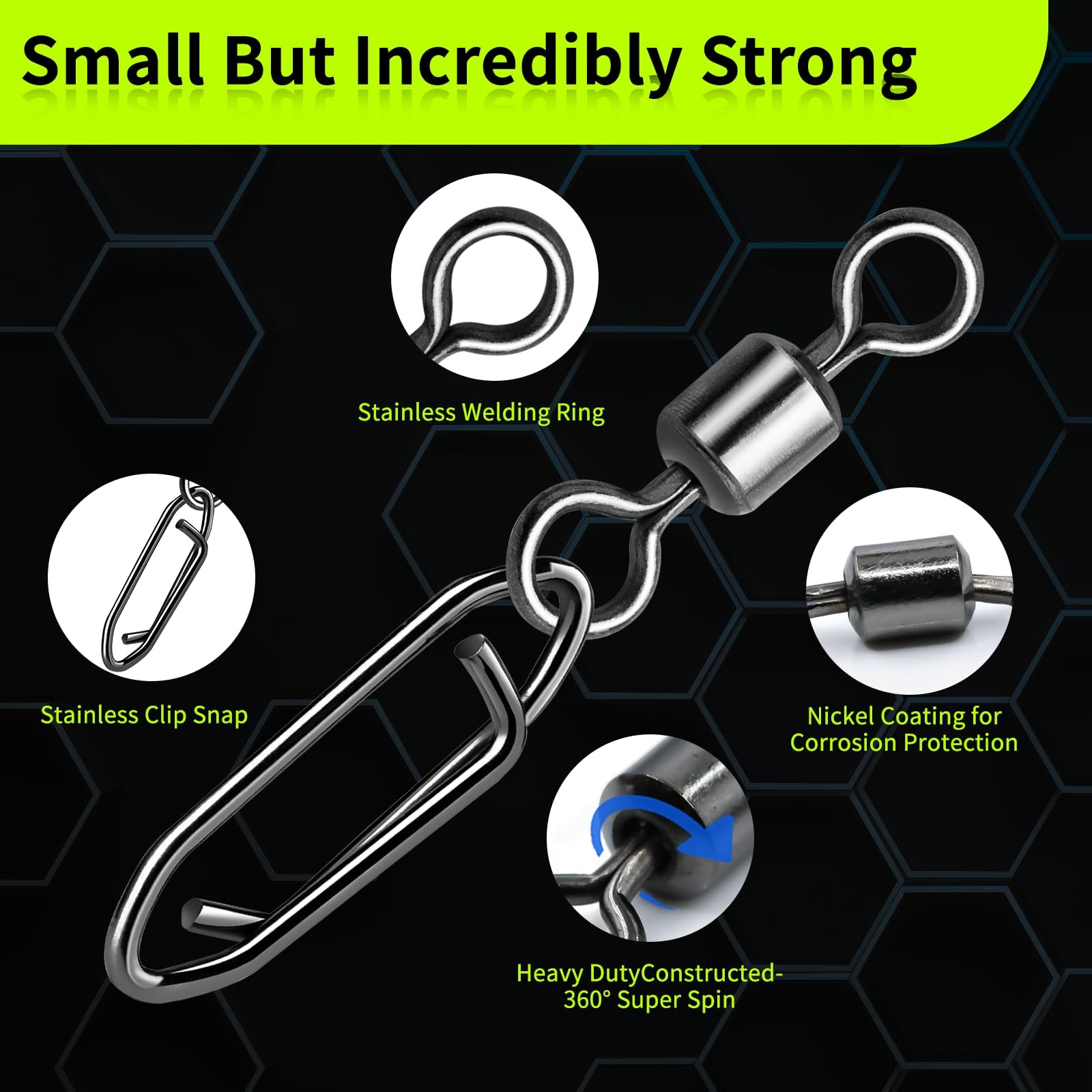 Fishing Speed Clips 50Pcs Quick Change Fishing Swivels & Snaps Topwater Speed...