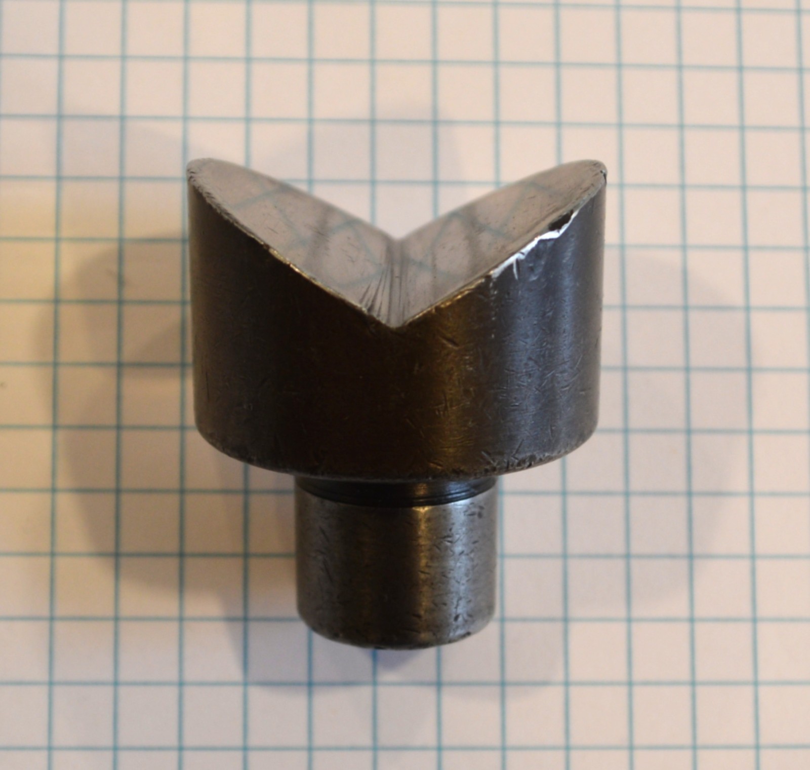 Wilson Rockwell Hardness Tester OEM V-Anvil Block, 1-1/2" dia with 3/4" Stem