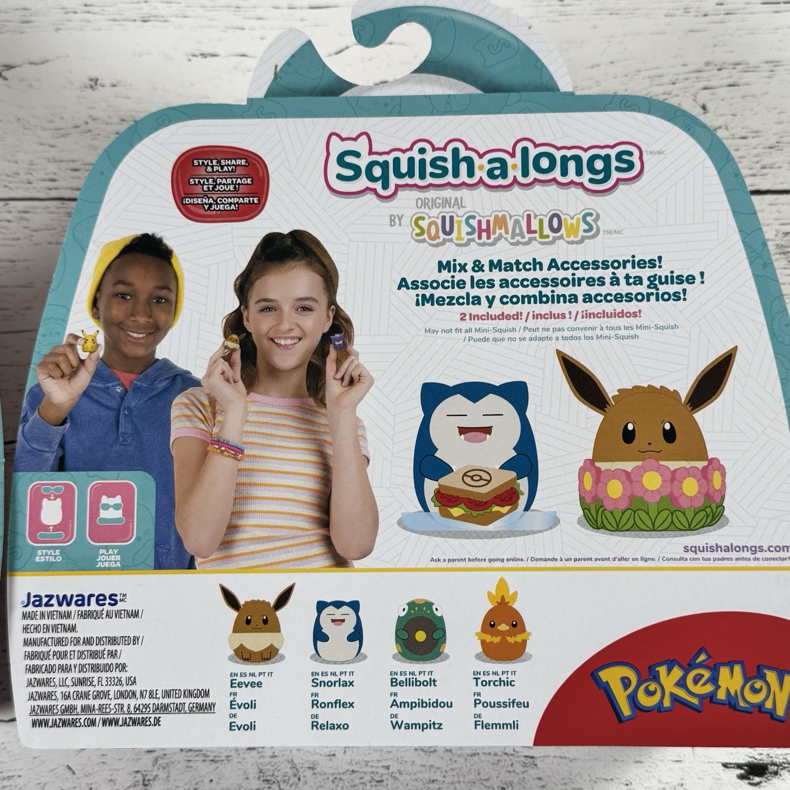 Squishmallows Lot of 2 Squishalongs Pokemon 4 Pack Pikachu Gengar Eevee More New