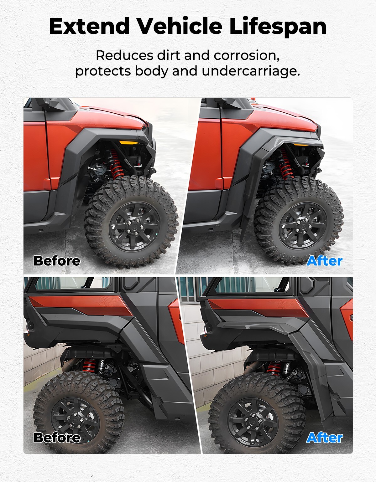 KEMIMOTO Front & Rear Fender Flares #2890638 For Polaris Xpedition XP/5 ADV/5