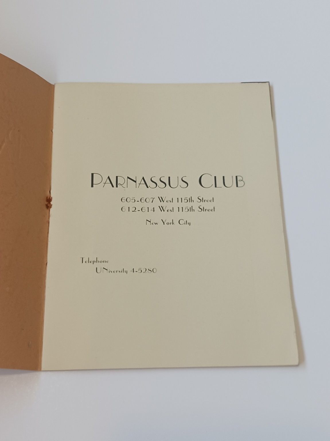 Parnassus Club NYC 1920s Booklet Women's Residence Columbia University Ephemera