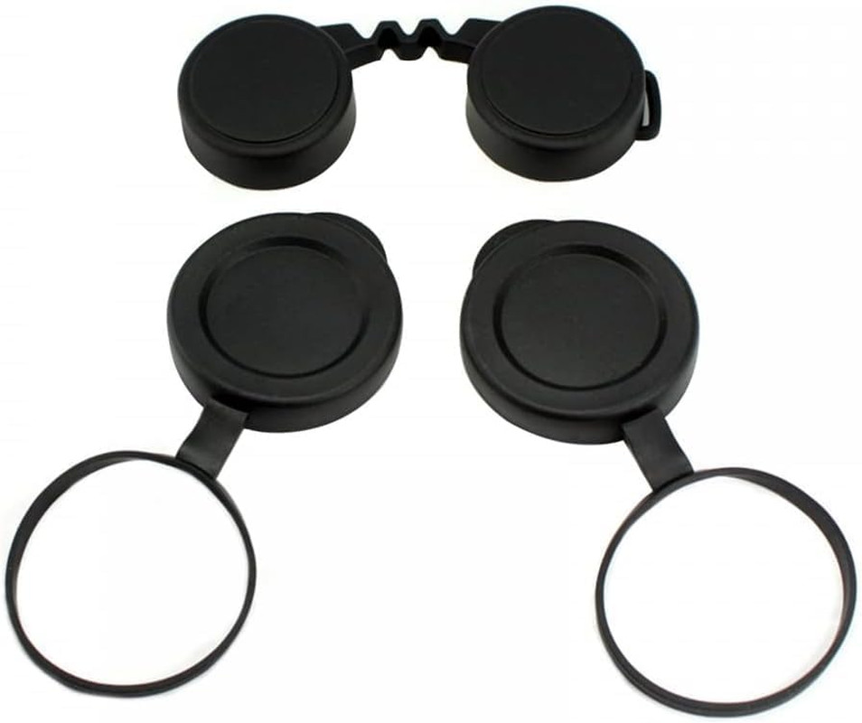 Universal Binocular Lens Covers - 10X42 Rubber Caps | Protective Objective & Eye