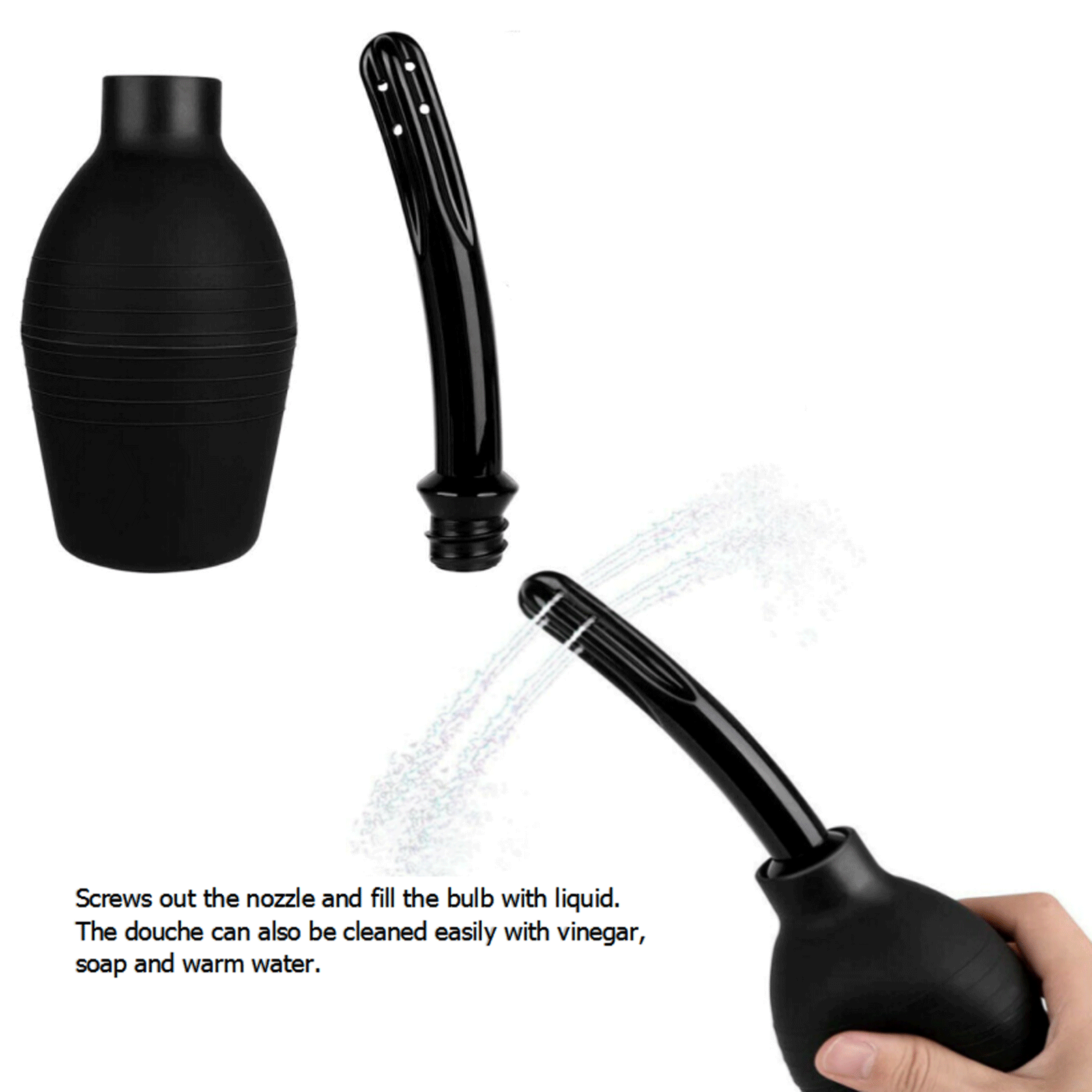 Anal Vaginal Bulb Douche Colonic Irrigation Rubber Enema Bag Cleaner Kit for Men