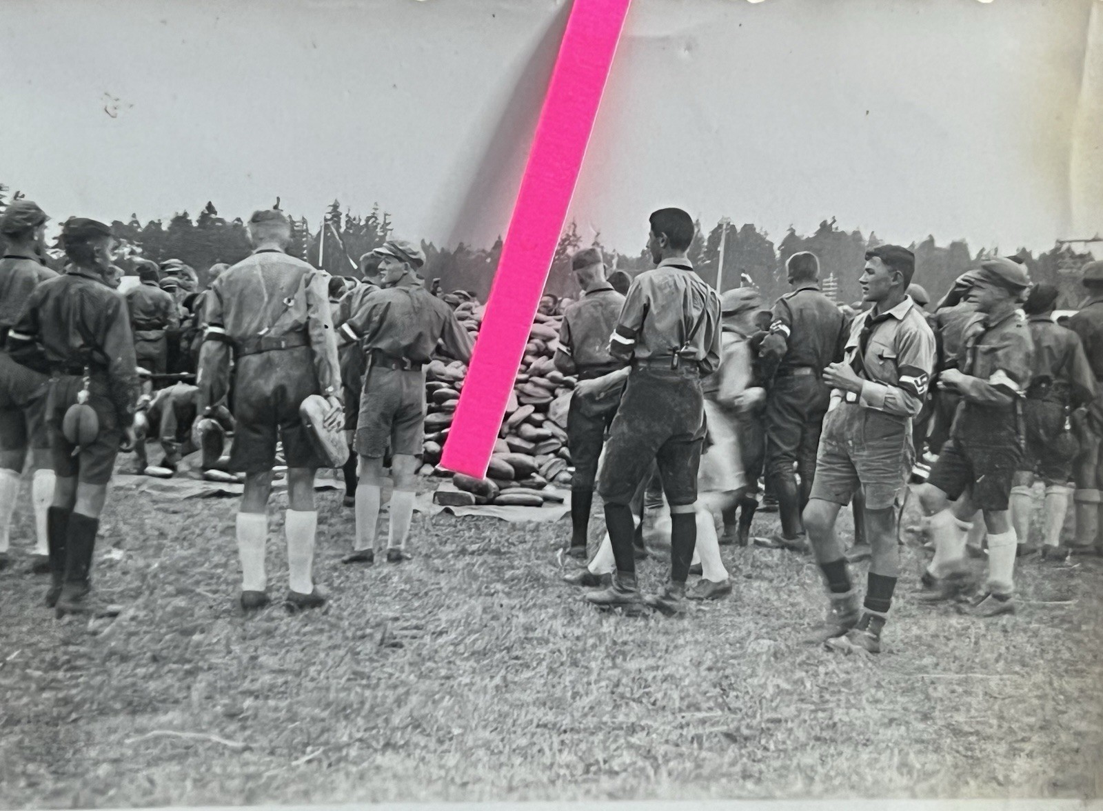 German 2 X Photo HJ Boys Rally Nuremberg 1933 From Photo album Deutschland Foto