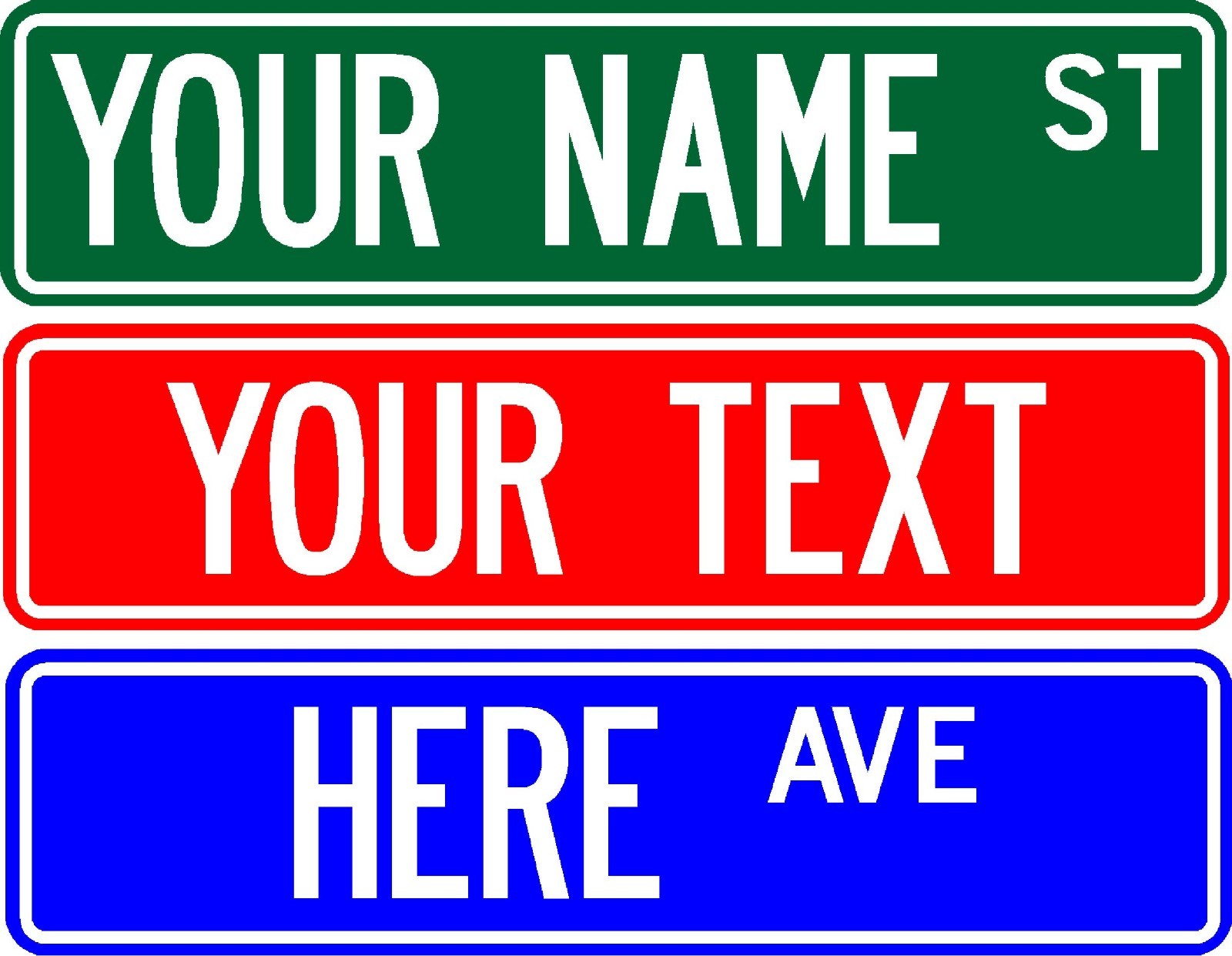 PERSONALIZED CUSTOM STREET SIGN, 6"X24" MAKE YOUR OWN SIGN - FREE SHIPPING