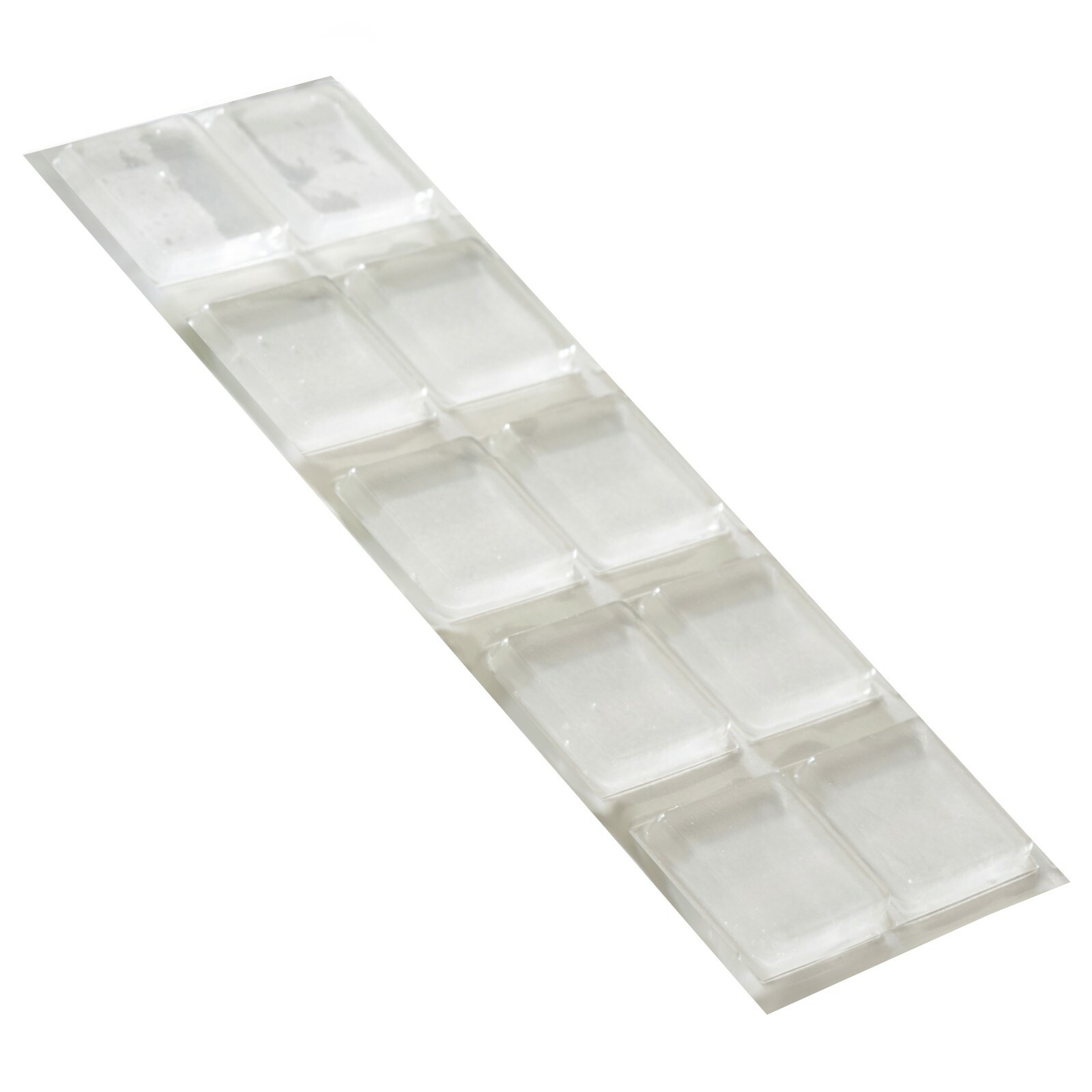 10 Pack Self-Adhesive Rubber Feet Large Clear Glass Square Bumpers 1.0" X 0.18"
