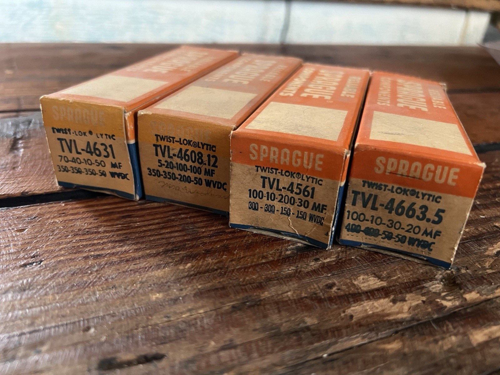 Lot of 4 Vintage NOS Sprague Twist Lok Electrolytic Capacitor Cans TVL