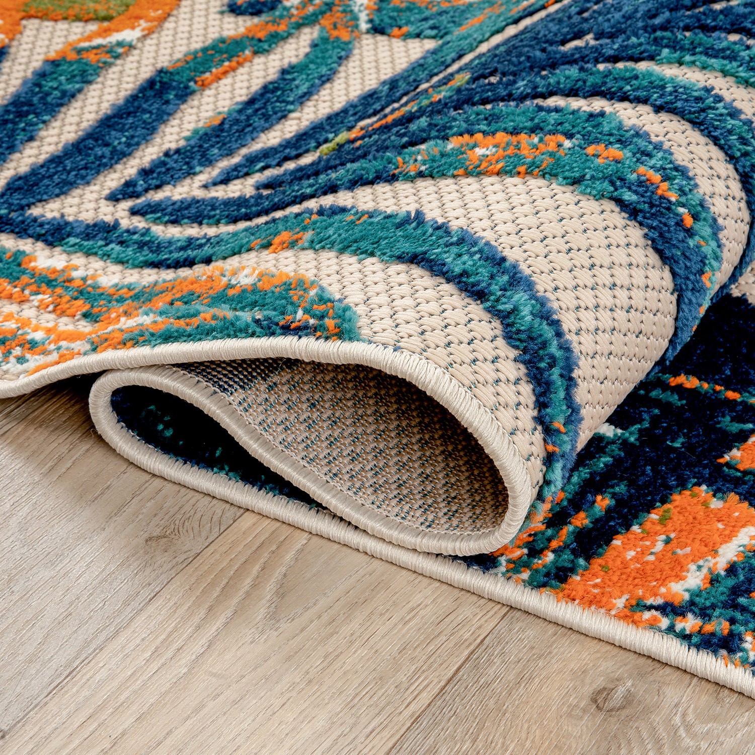 Rugshop Out Door Rugs Floral Leaves Indoor Outdoor Rugs Washable Patio Rugs 8x10