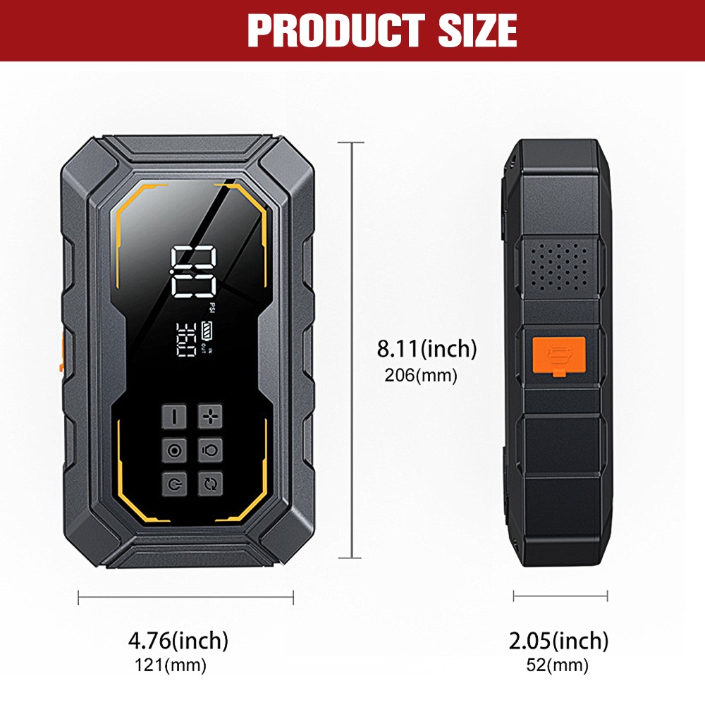 Portable 5000A Jump Starter with Air Compressor Car Battery Jumper Starter Power