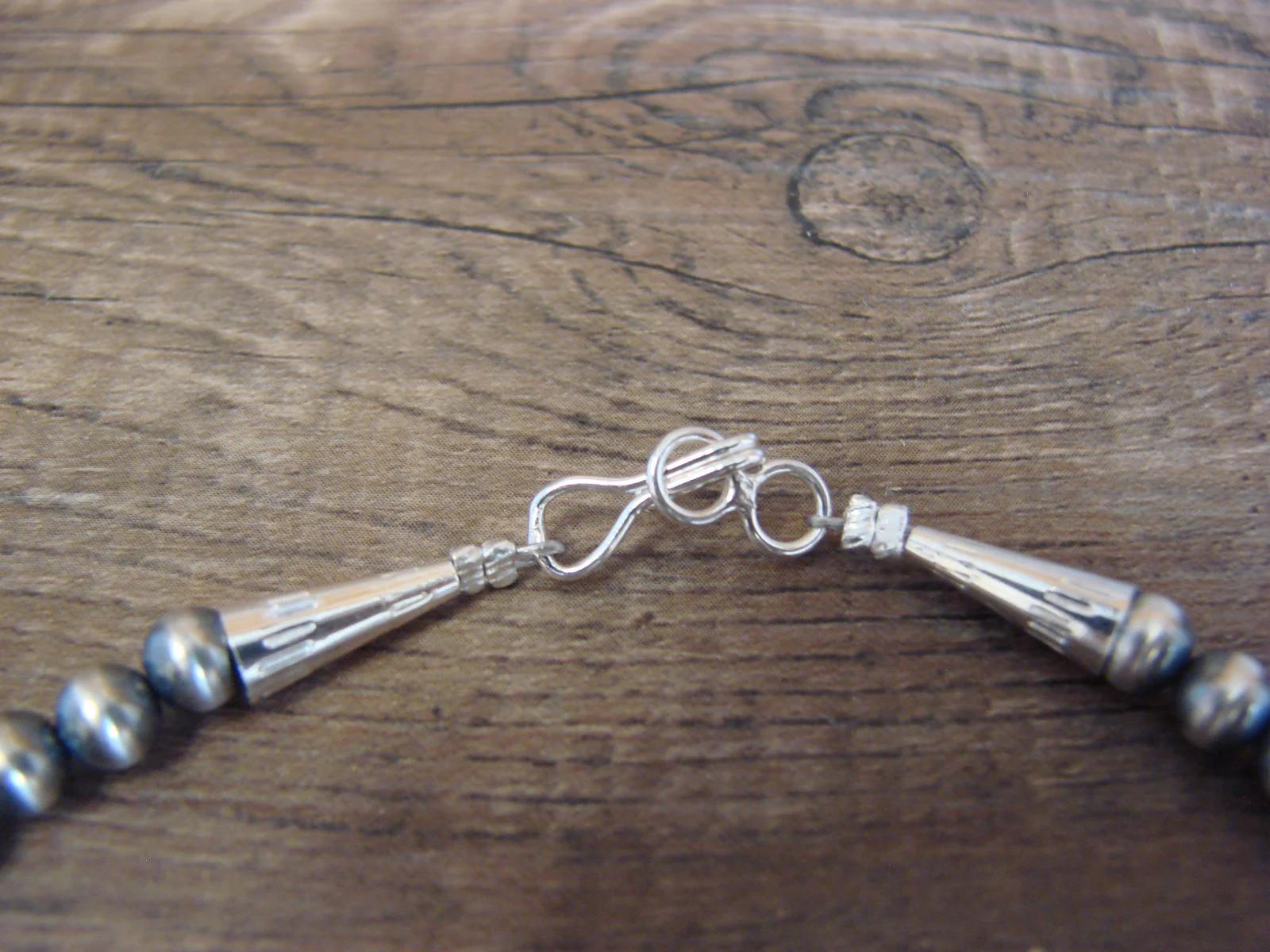 Native American Hand Strung Round Navajo Pearl 16" Necklace by I. John