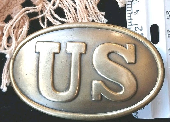 Reproduction Civil War/ Union Army "US" Oval Metal Belt Buckle