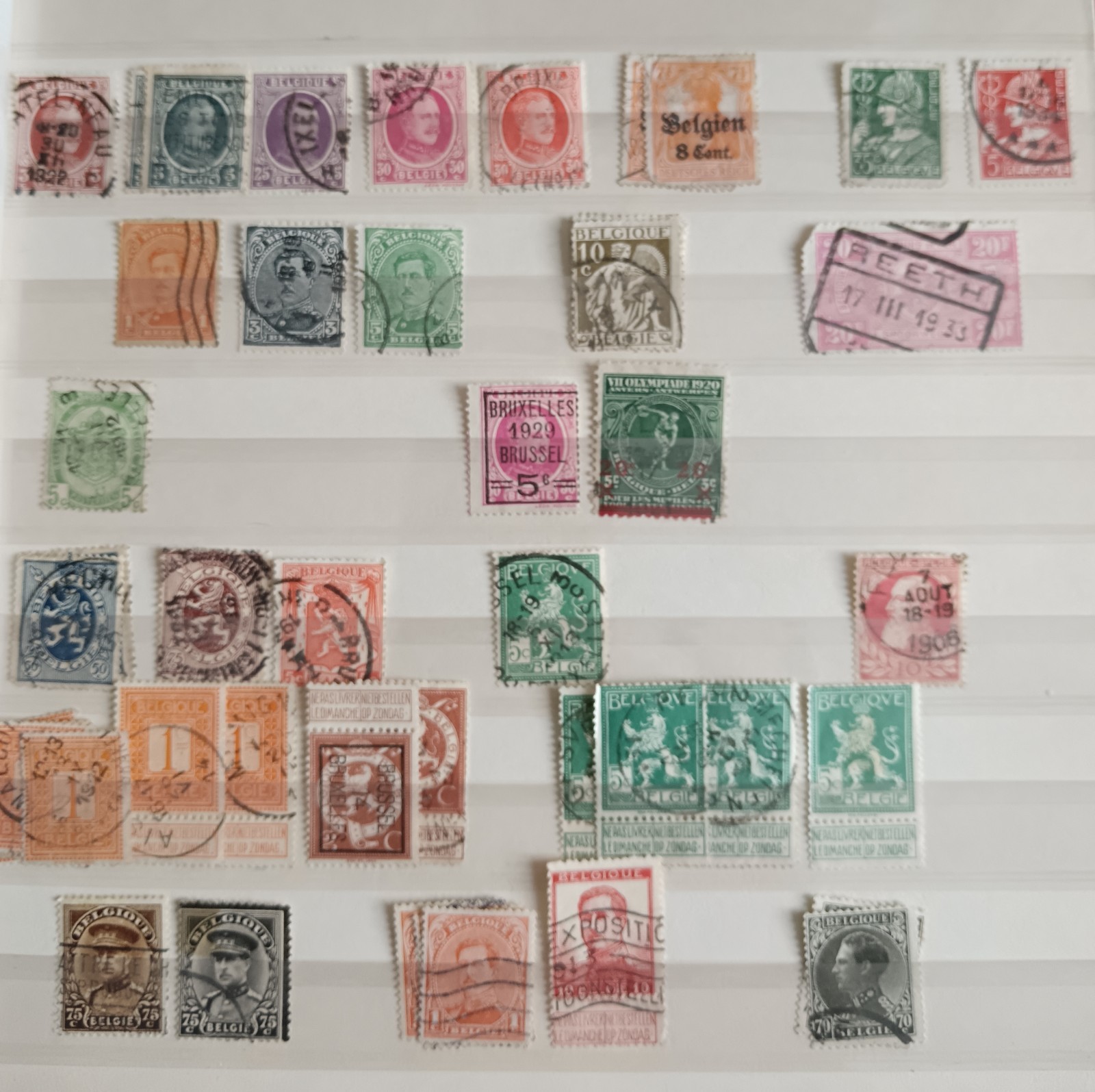 Used Classic Belgium Stamps Lot - Leopold II, Albert I, 1920 Olympics