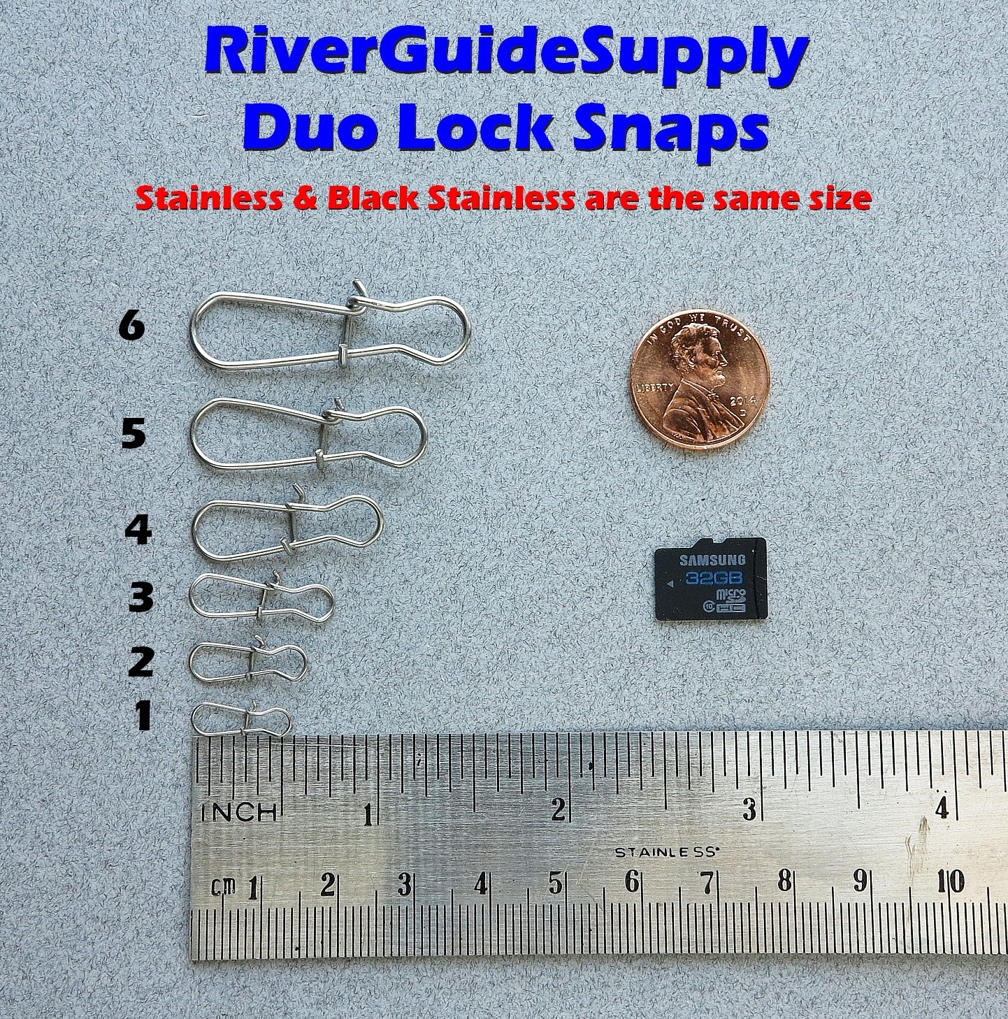 SIZE #6 Duo Lock Snaps 50 Count Pack Stainless Steel USA MADE Fishing Tackle