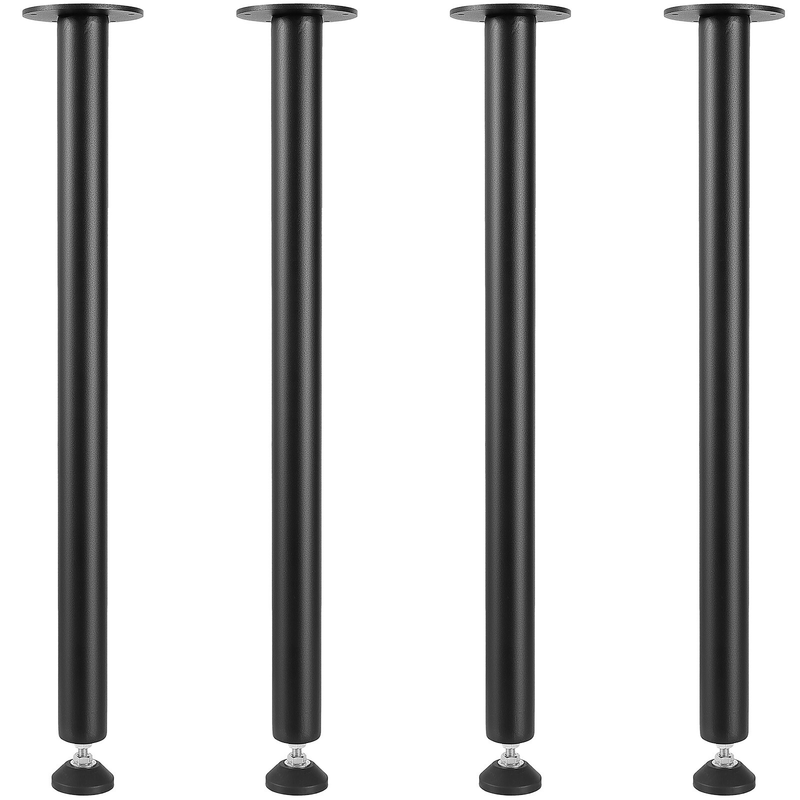VEVOR 28" Solid Steel Adjustable Desk Legs Office Table Furniture Set of 4 Black