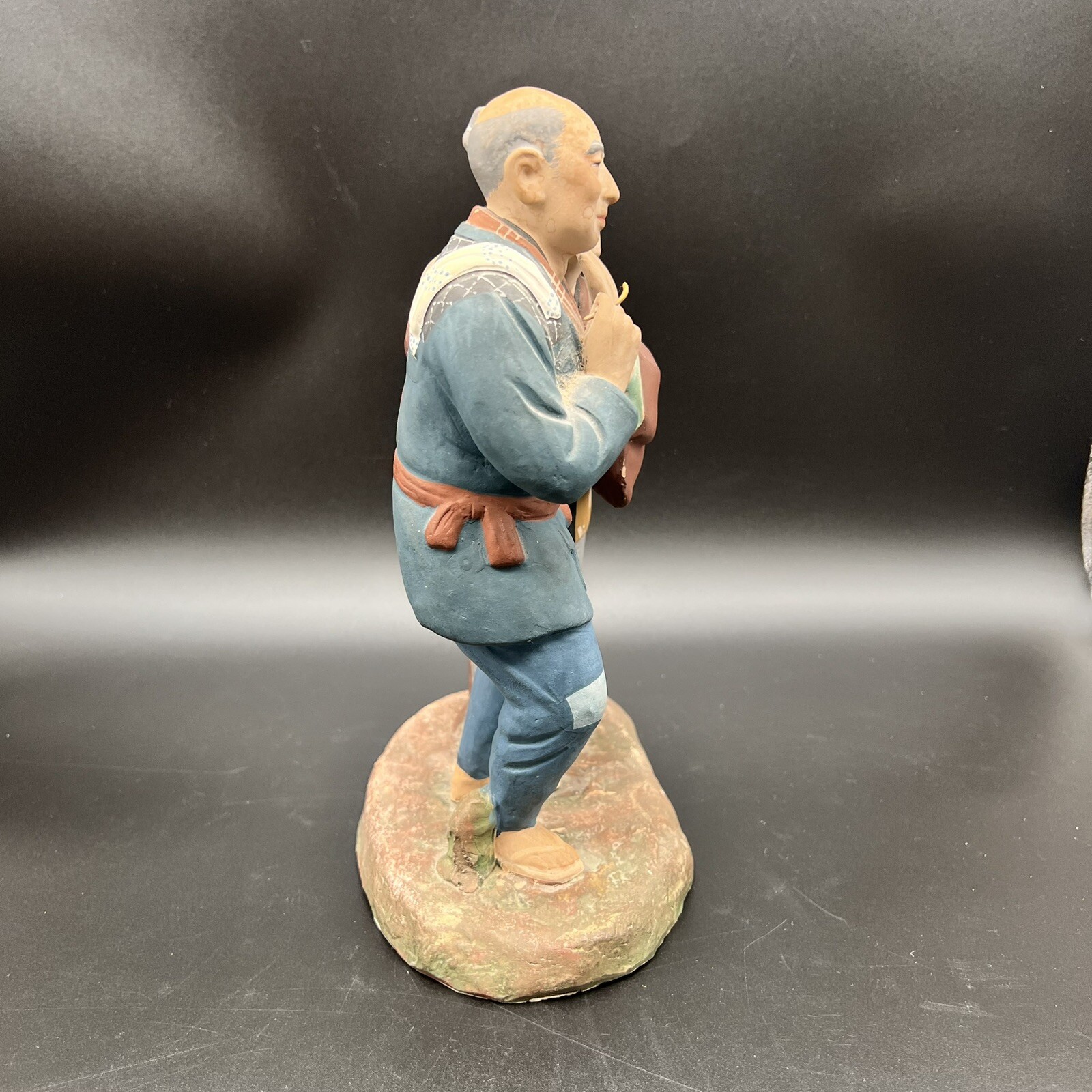 1940s-50s Japanese "Mudmen"/10" tall/Figurine/Pottery/Two Men/made in Japan
