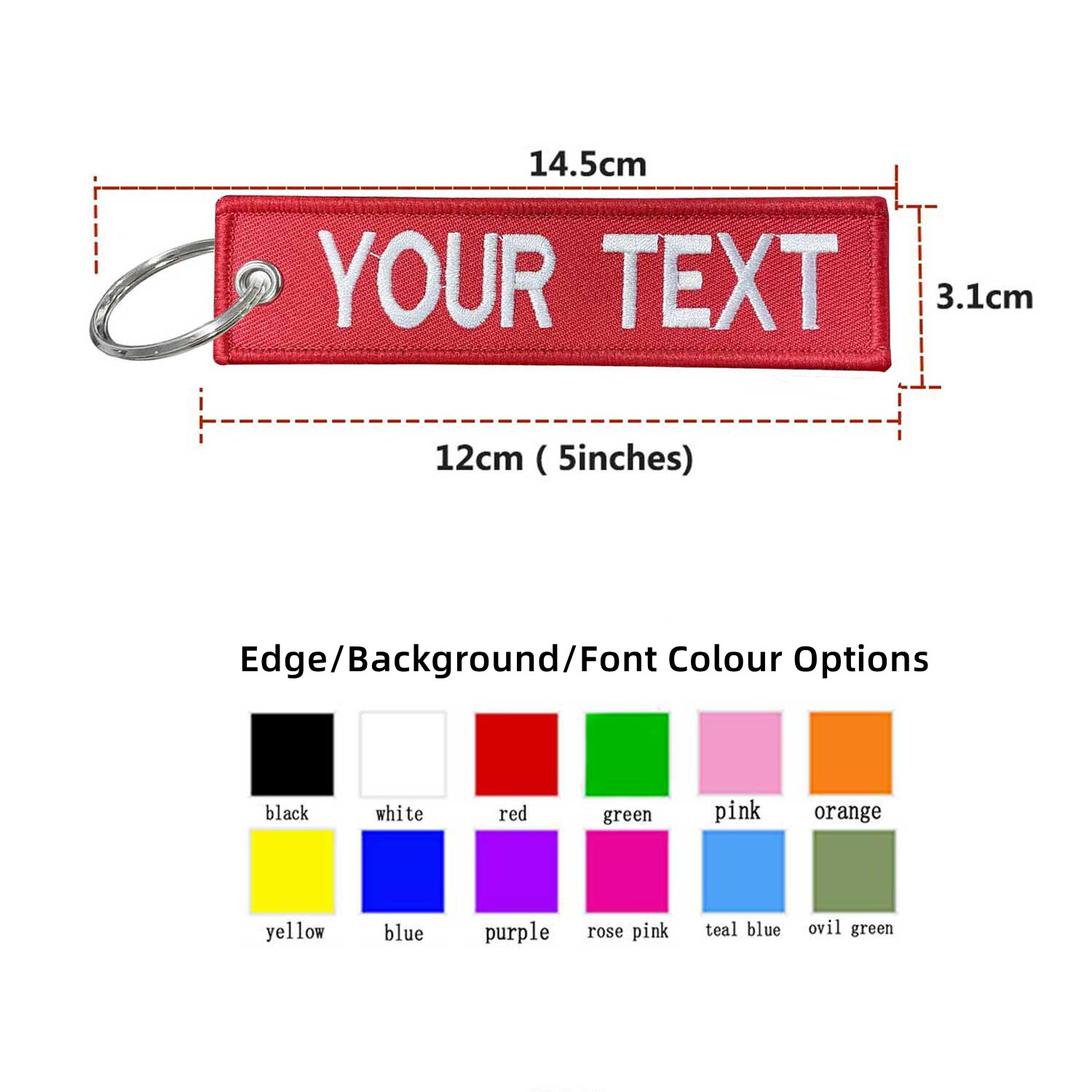 Customized key Chain Tag Motorcycle Outboard Double Sided Embroidered Keychain