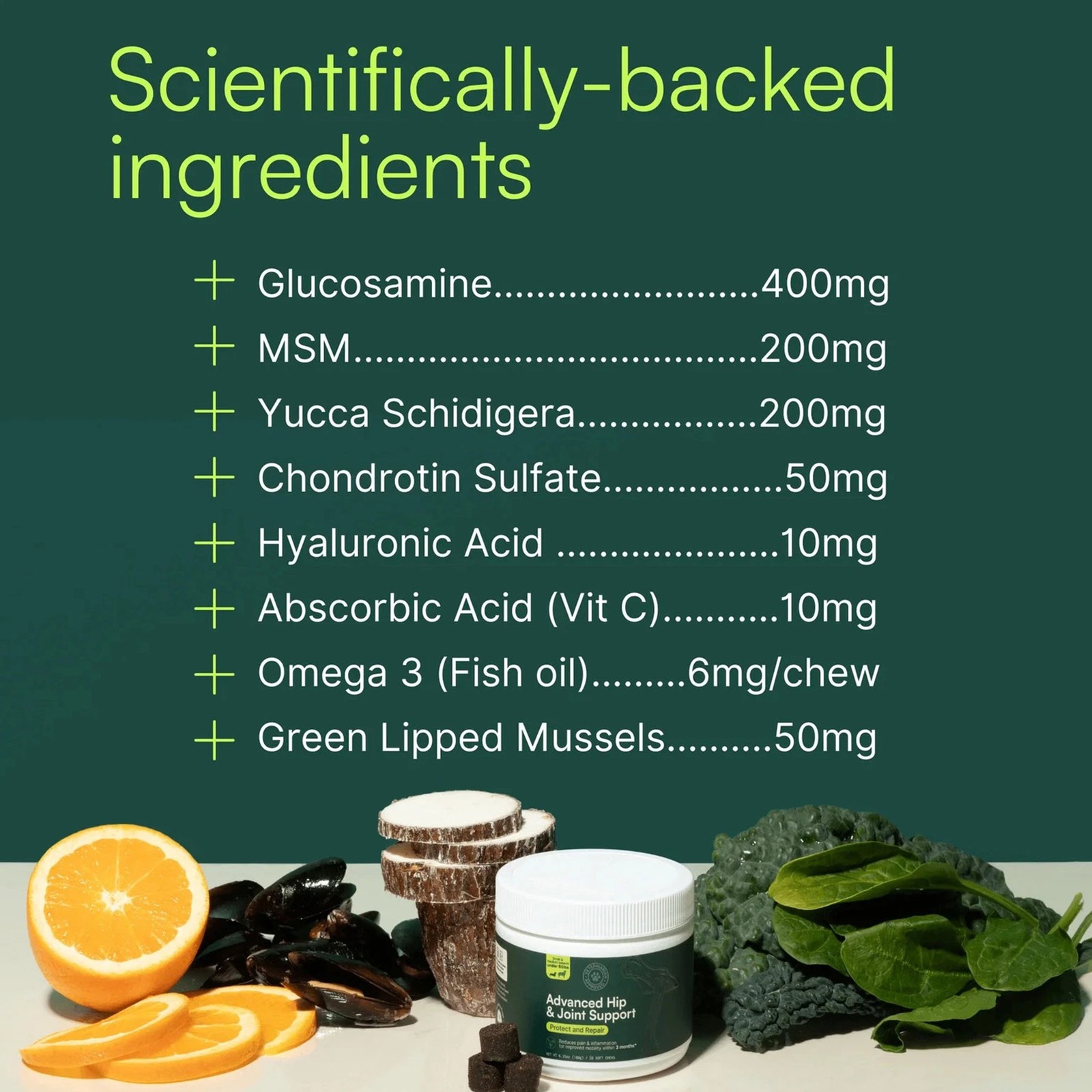 Wuffes Advanced Dog Hip and Joint Supplement with Glucosamine 30 Flavored Chews