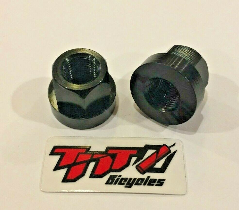 TNT BICYCLES - ALUMINUM AXLE NUTS - 3/8" x 26tpi - SOLD AS PAIR (2pcs)