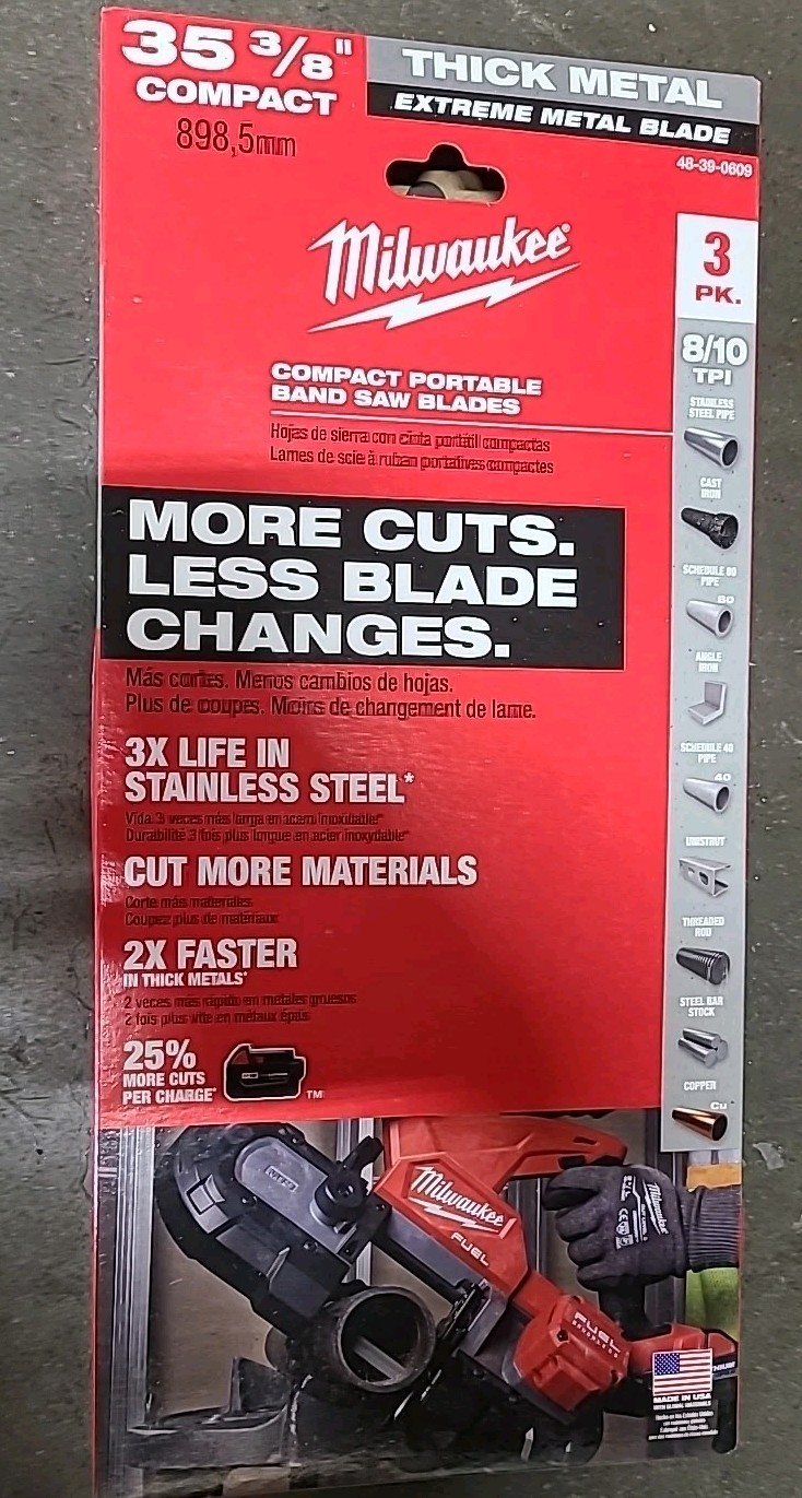 Milwaukee 48-39-0609 Band Saw Blade - Silver (3 Pack)