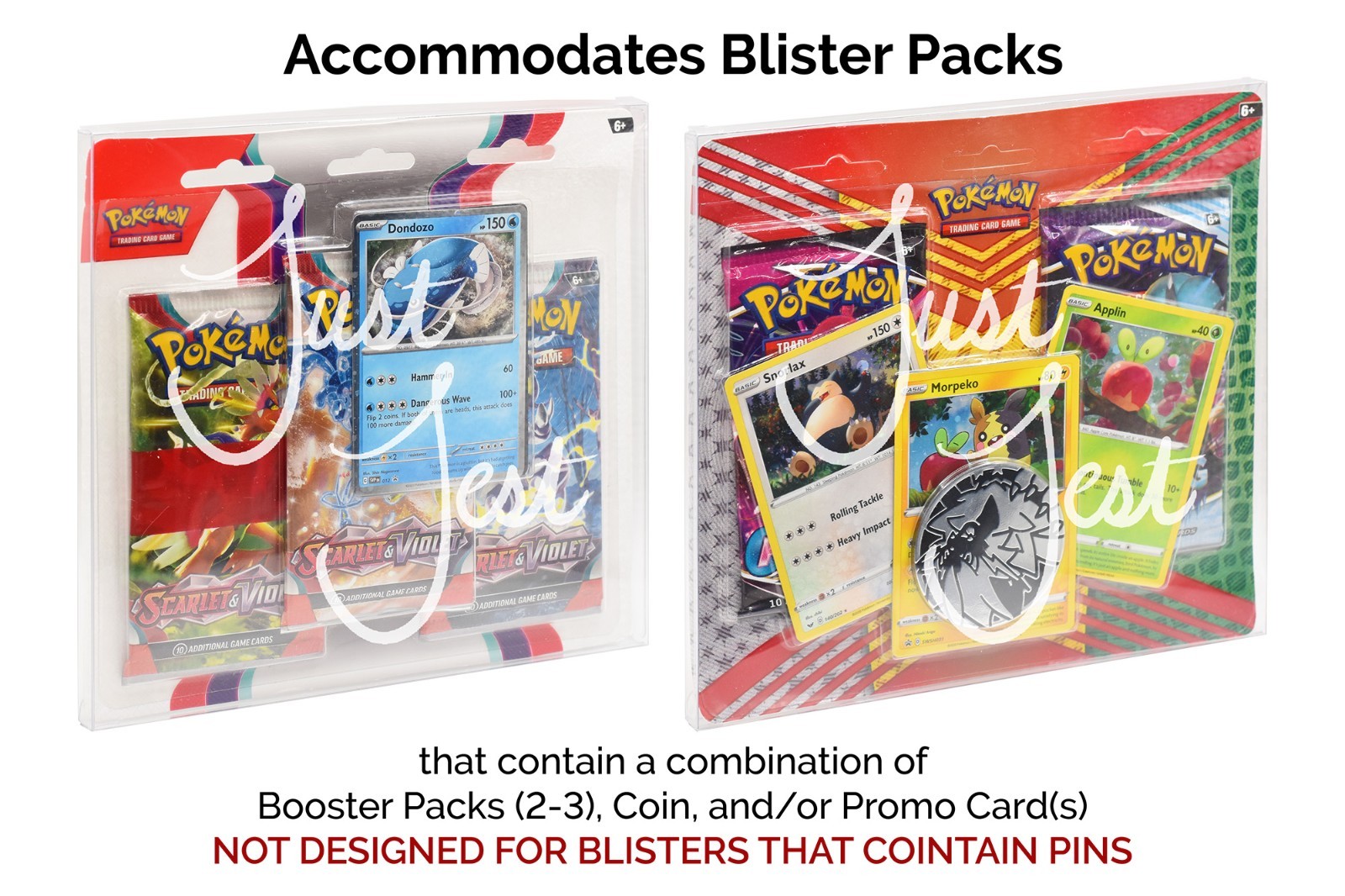 Protective Clear Case for Pokemon Blister Packs (x10) w/ Removable Film