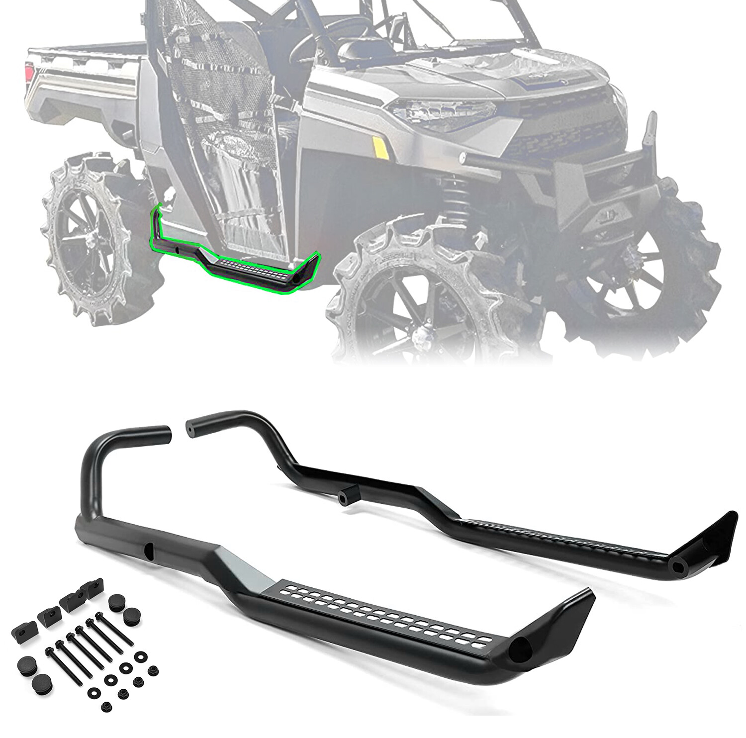 Rock Guard Slider With Step For 2018-2023 Polaris Ranger XP 1000 2 Door #2882530