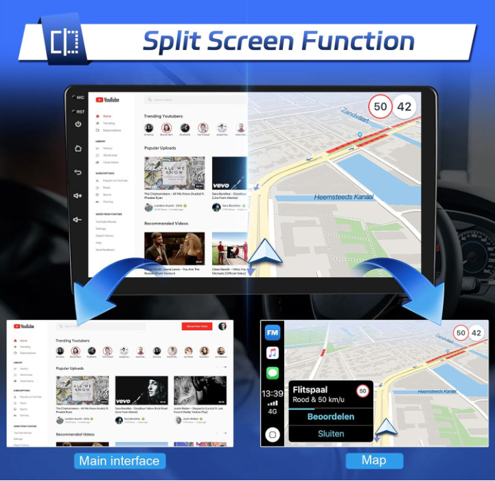 Apple CarPlay For Ford Escape 2013-2017 Android 13 Car Stereo Radio GPS Navi