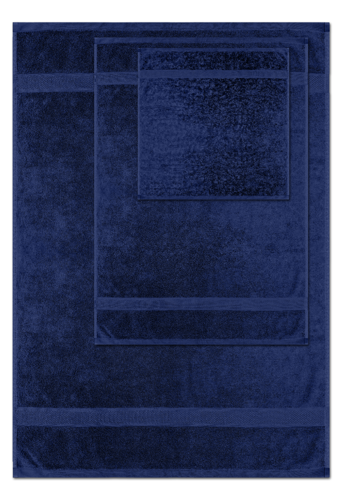 8 PCS DARK BLUE TOWELS SET SOFT FLUFFY ABSORBENT 100% COTTON BY GREATWESTERNTEX