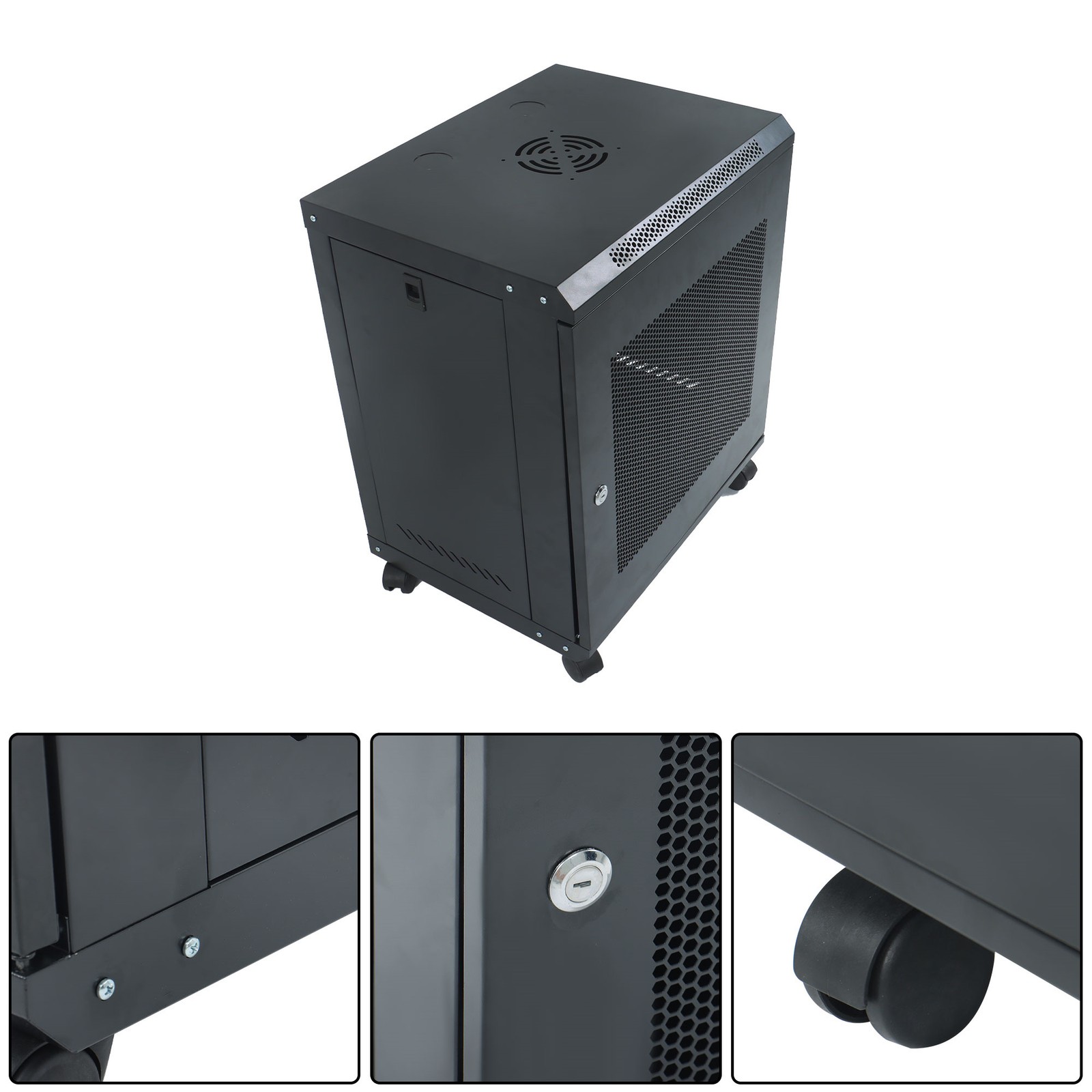 12U Wall Mount Network Server Rack Cabinet Enclosure 15.5'' Deep Door Lock