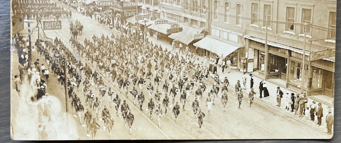 Antique Harlem Hellfighter Photo WWI Victory Parade 369 Infantry Black Americana
