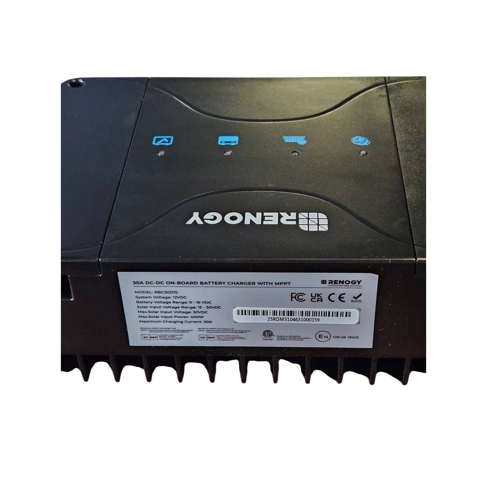 Renogy 30A DC-DC On-Board Battery Charger with MPPT 12V RBC30D1S Black