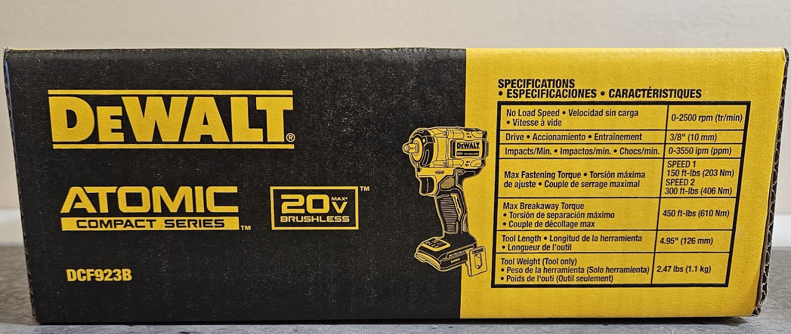 DeWalt 20 Volt Brushless 3/8" Compact Impact Wrench with Hog Ring Anvil DCF923B