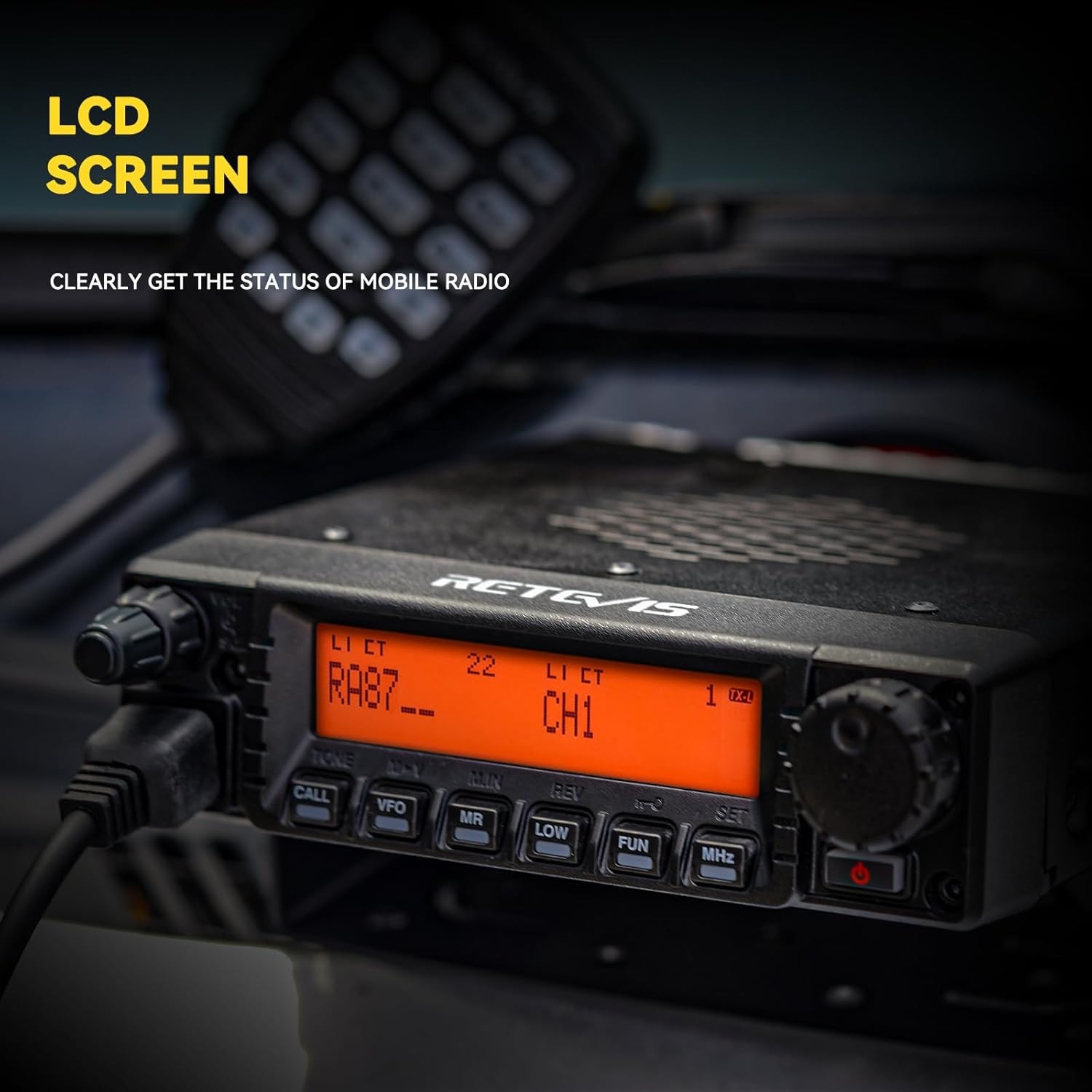 Retevis GMRS Mobile Radio 40W Mobile Transceiver Base Station 8 Repeater Channel