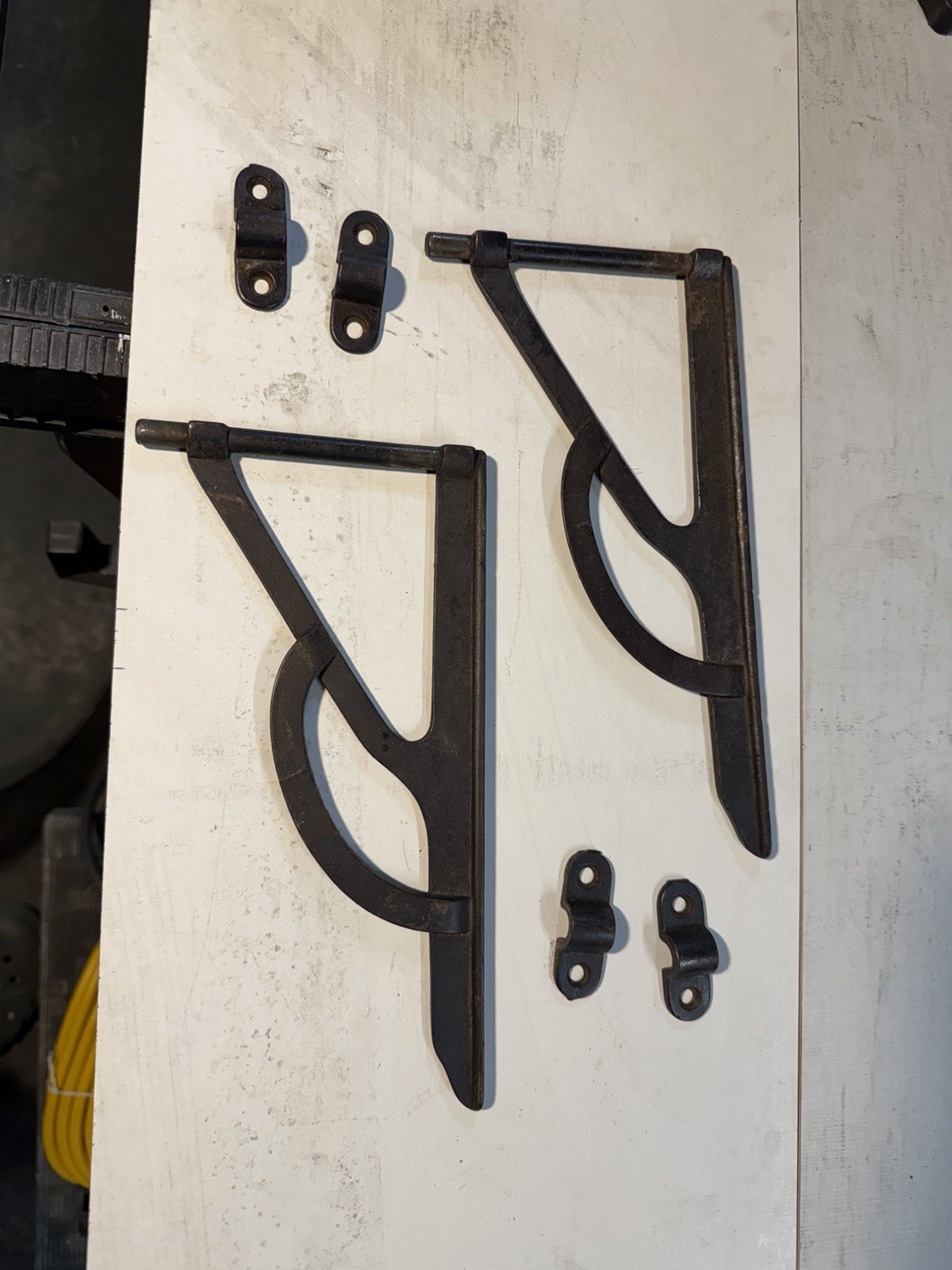 PAIR  ANTIQUE DROP LEAF TABLE SWING TYPE SUPPORT BRACKETS