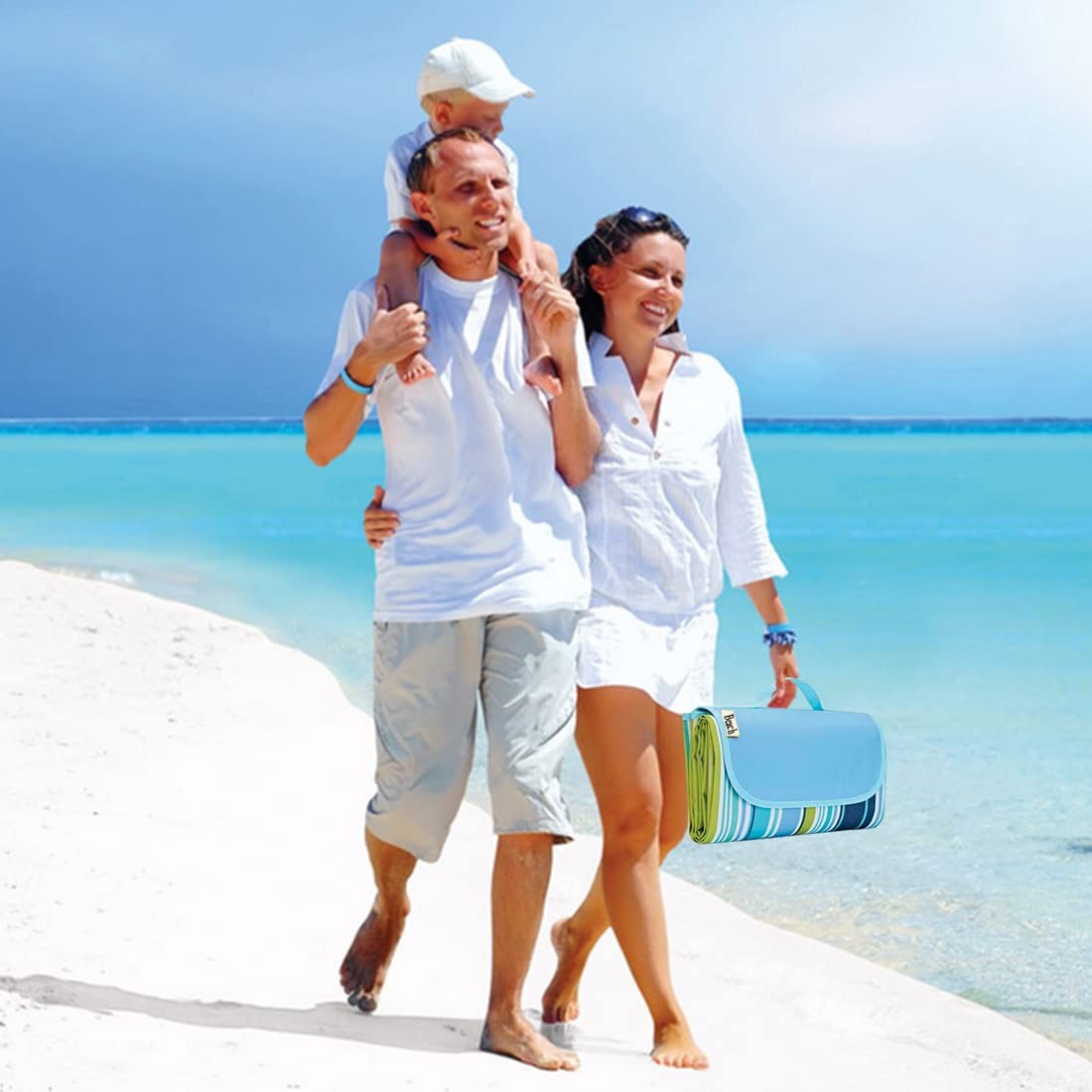 LRUUIDDE Large 80x60 Beach Blanket Waterproof Sandproof Picnic Blanket Portable