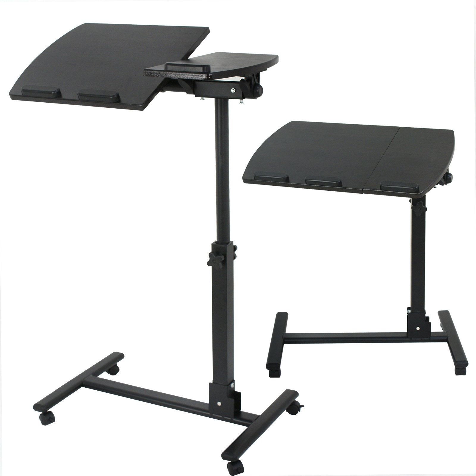 Adjustable Laptop Notebook Rolling Table Desk Stand Overbed Tiltable Tabletop