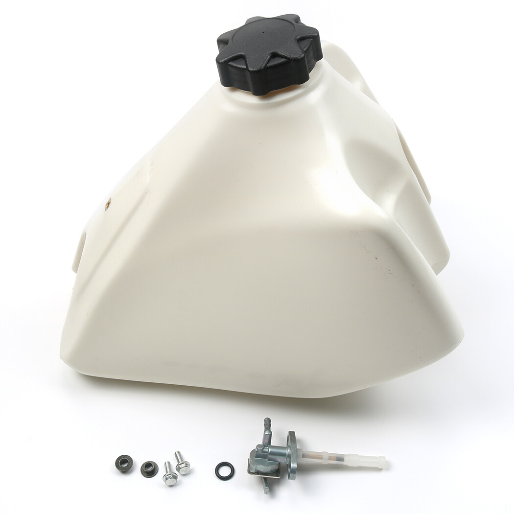 Gas Fuel Tank For Honda XR200R 1985-2002 Plastic Cap Petcock Valve White