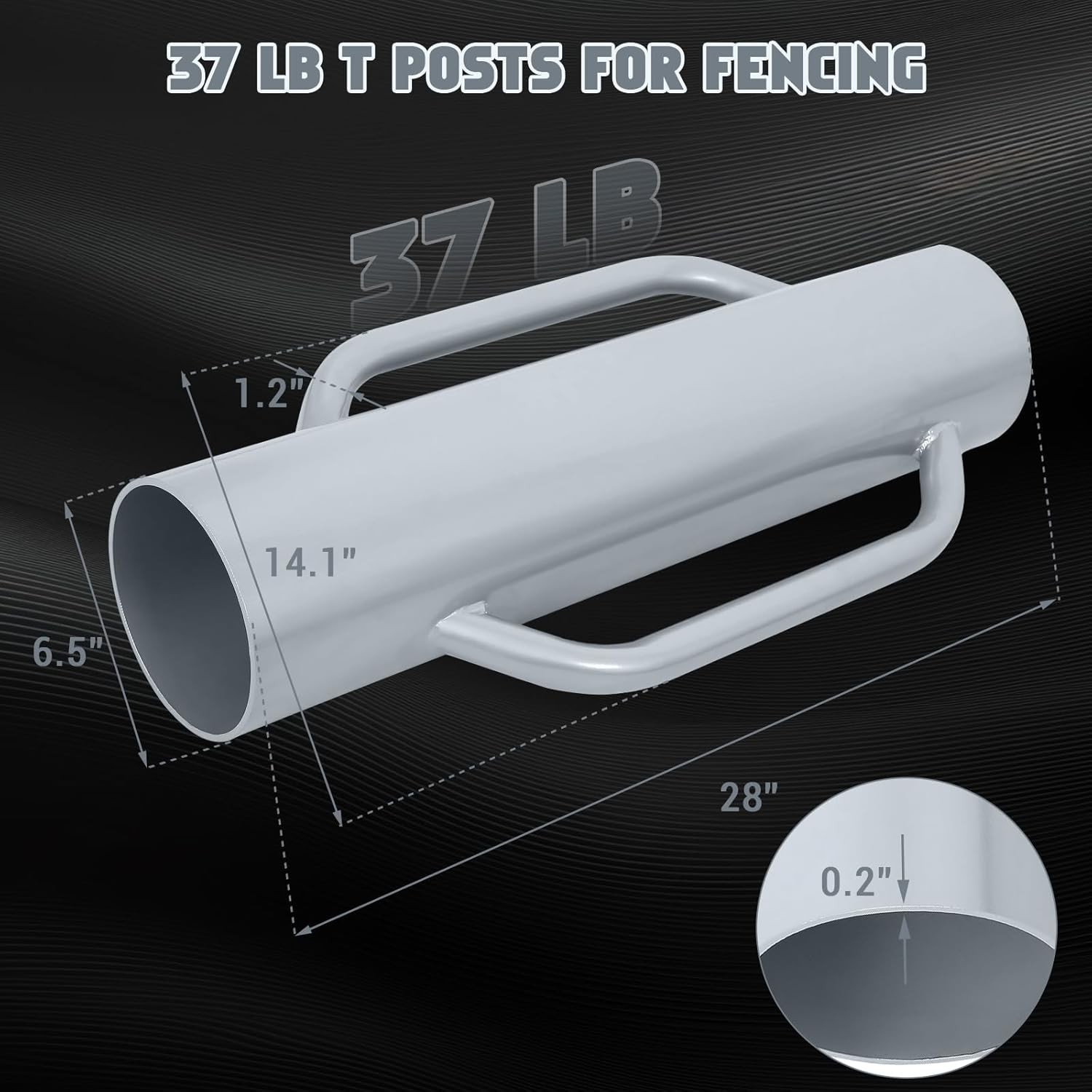 12/18/30/37 lbs Fence T Post Driver Steel Hand Post Pounder Rammer with Handles