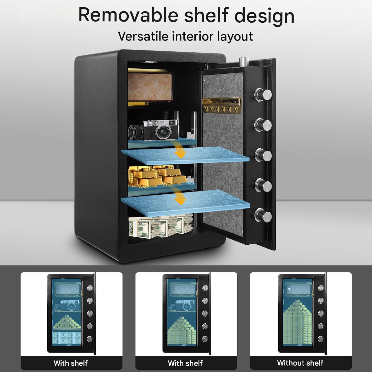 Large Safe Box Safety Steel Fireproof Digital Keypad Lock Home Cash Security New