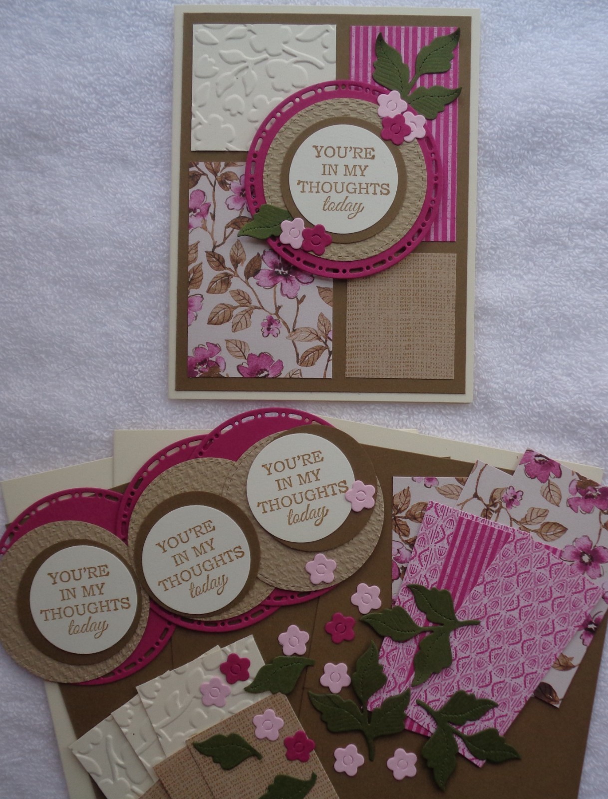 Stampin Up! Card Kit YOU'RE IN MY THOUGHTS Flowers Friendship FLORAL CHARM DSP